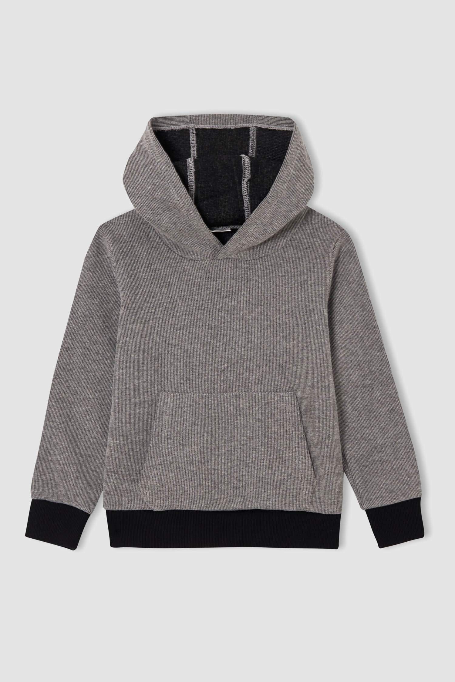 Erkek Çocuk Regular Fit Kapüşonlu Kanguru Cepli Sweatshirt