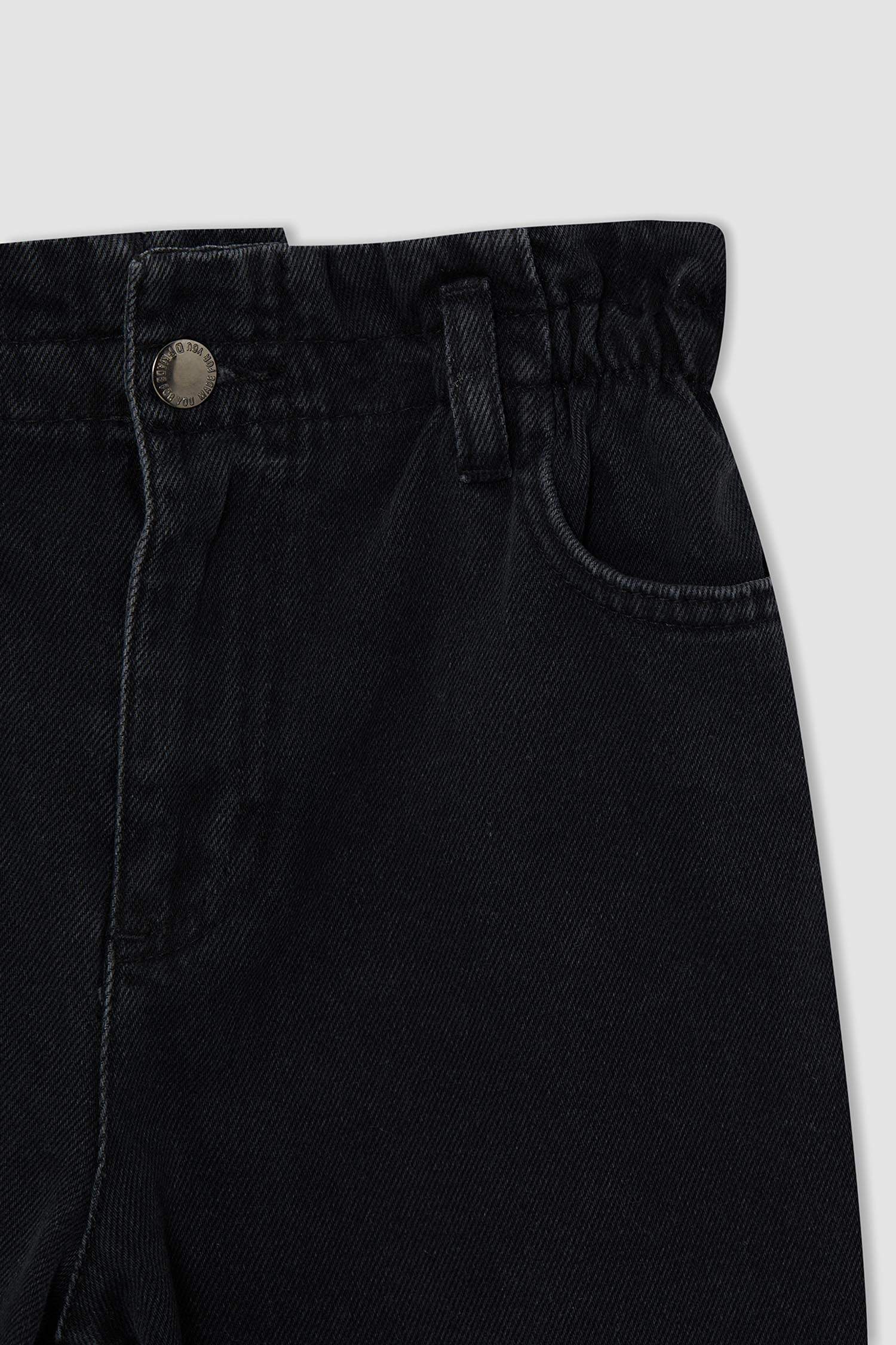 Kız Çocuk Slouchy Fit Yılbaşı Temalı Jean Pantolon