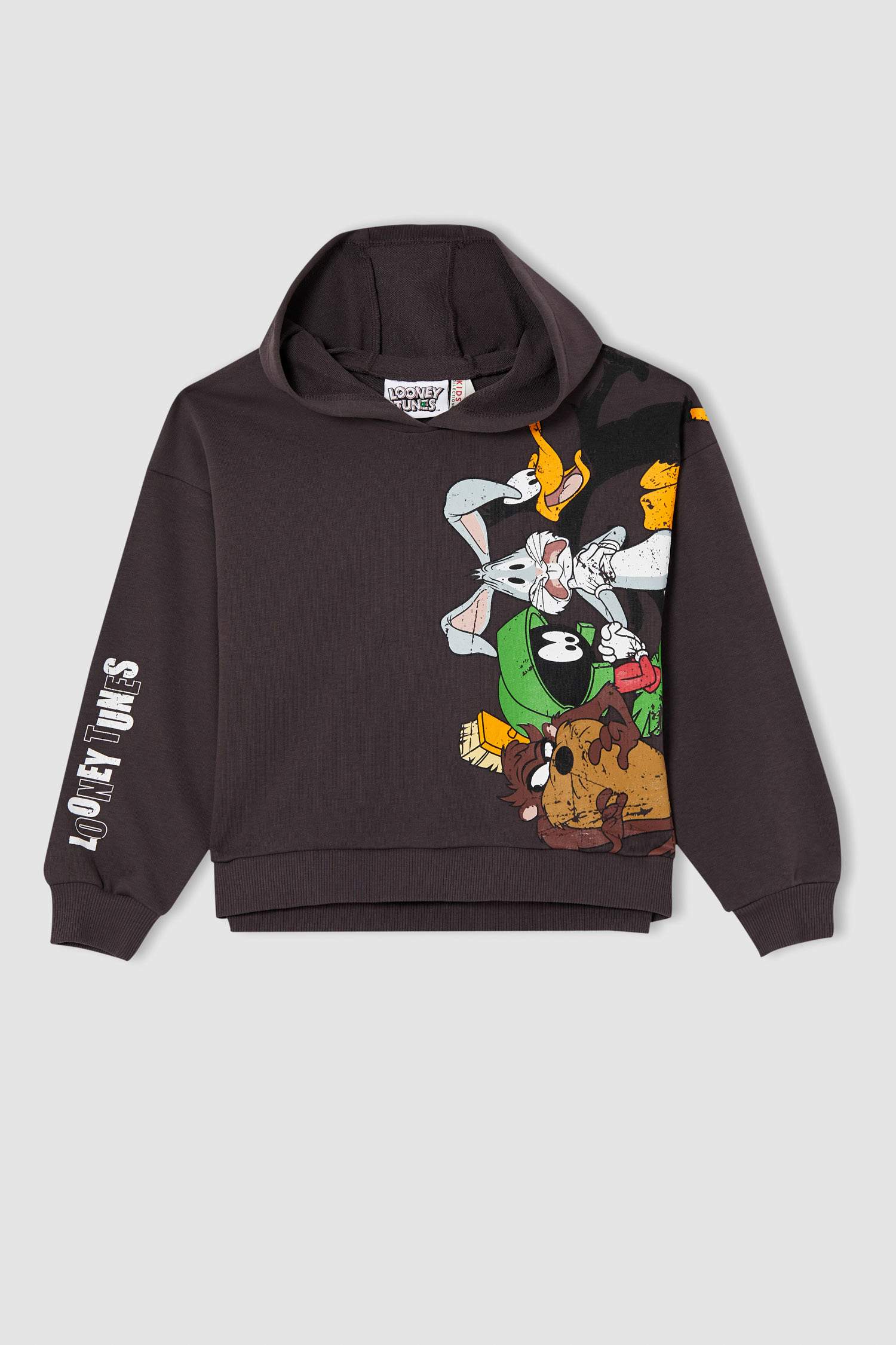 Kız Çocuk Looney Tunes Lisanslı Regular Fit Kapüşonlu Sweatshirt