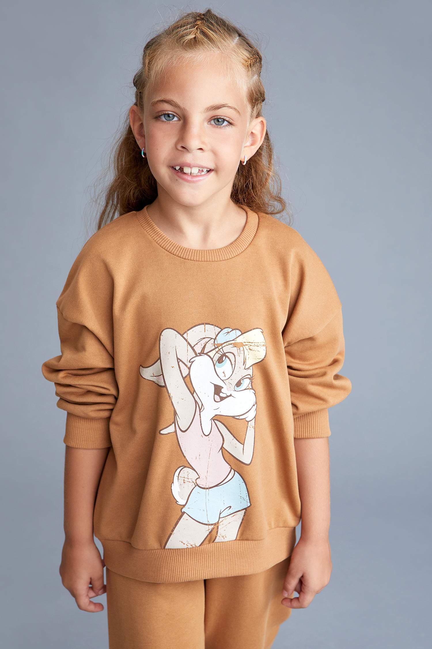 Kız Çocuk Bugs Bunny Lisanslı Relax Fit Sweatshirt