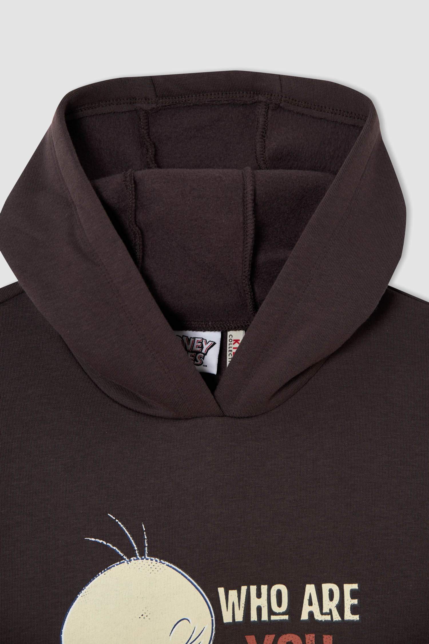 Kız Çocuk Tweety Lisanslı Kapüşonlu Sweatshirt