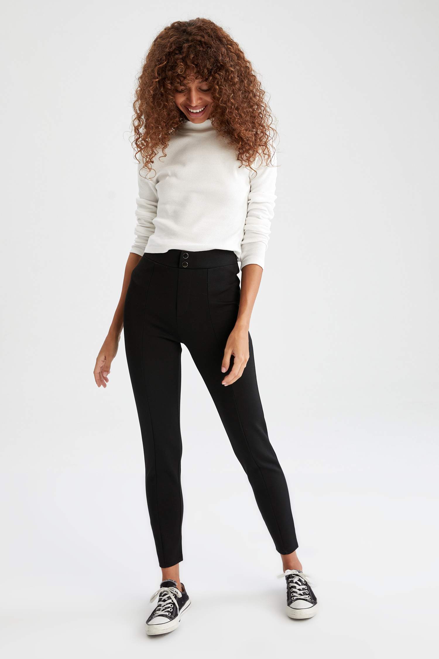 Yarım Balıkçı Yaka Slim Fit Uzun Kollu Kaşkorse Tişört