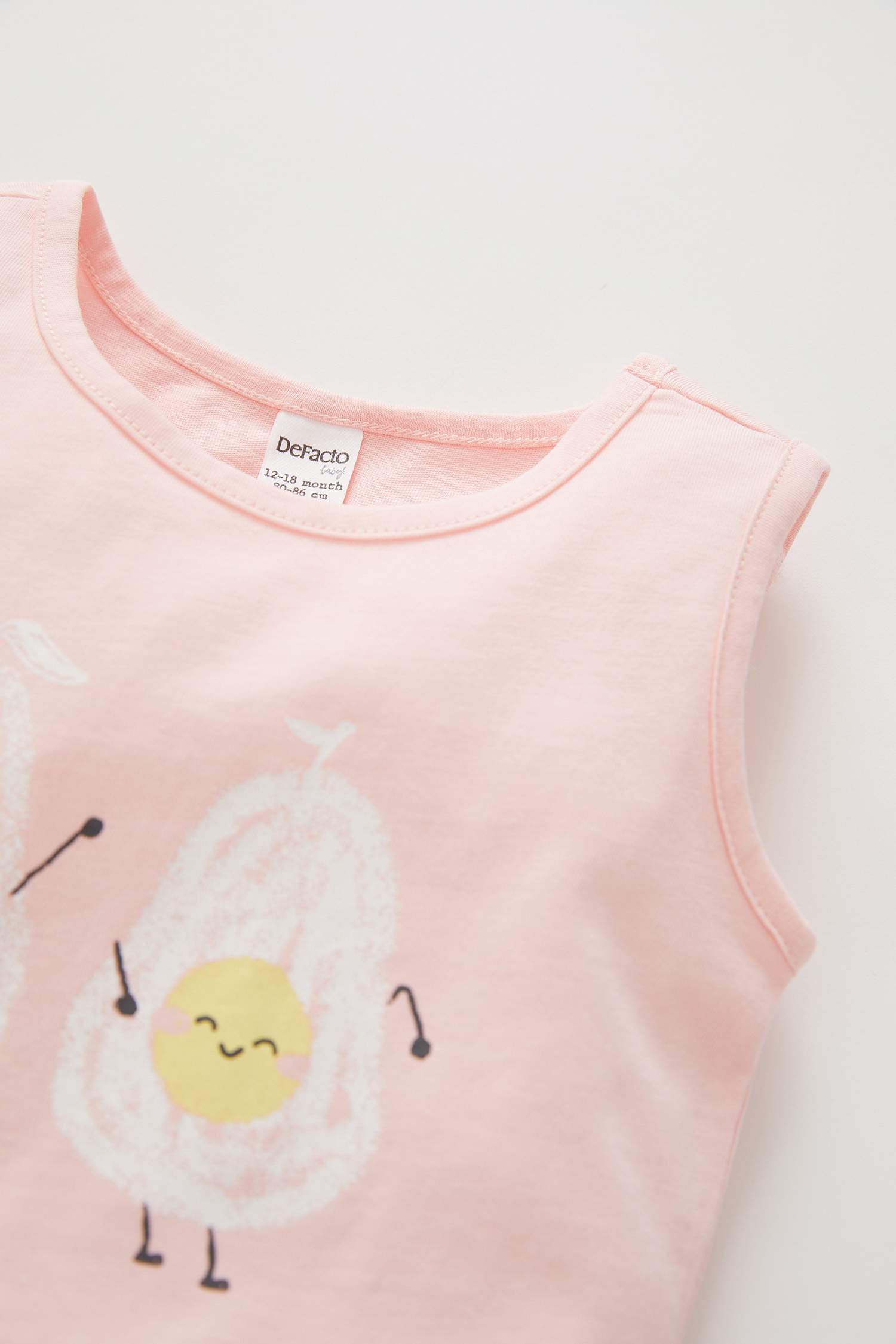 Kız Bebek Avokado Baskılı Kolsuz Pamuklu Pijama Takımı