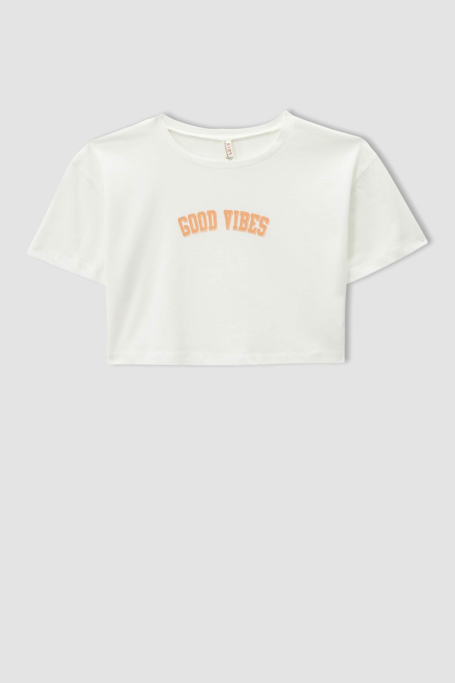 Kız Çocuk Slogan Baskılı Crop Tişört Ve Etek Takımı