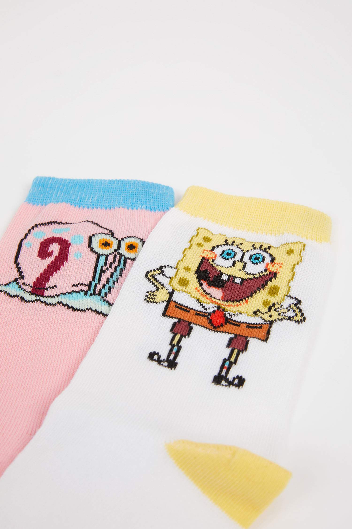 Kadın SpongeBob Lisanslı Pamuk 2'li Uzun Çorap