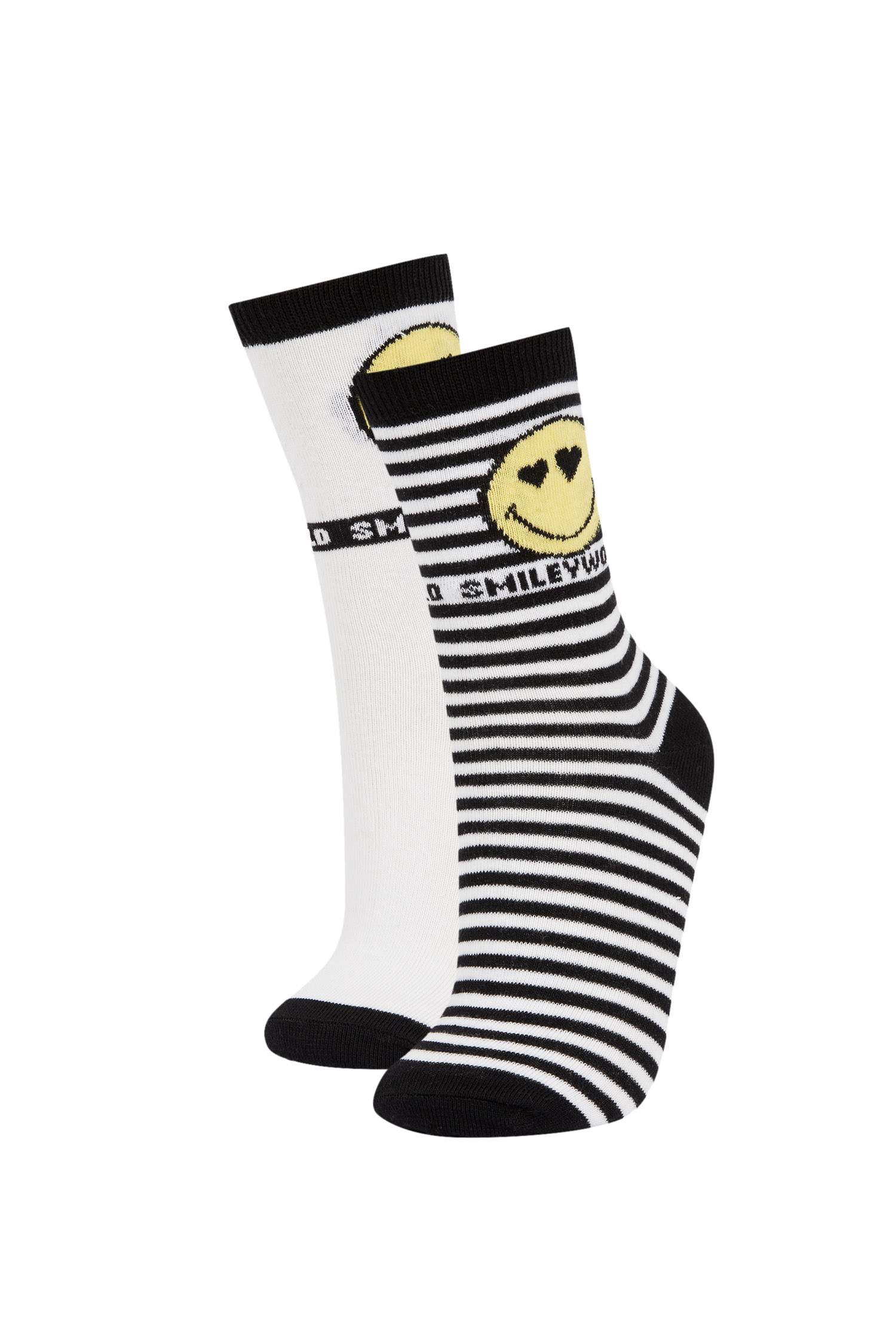 Kadın SmileyWorld Lisanslı Pamuk 2'li Uzun Çorap