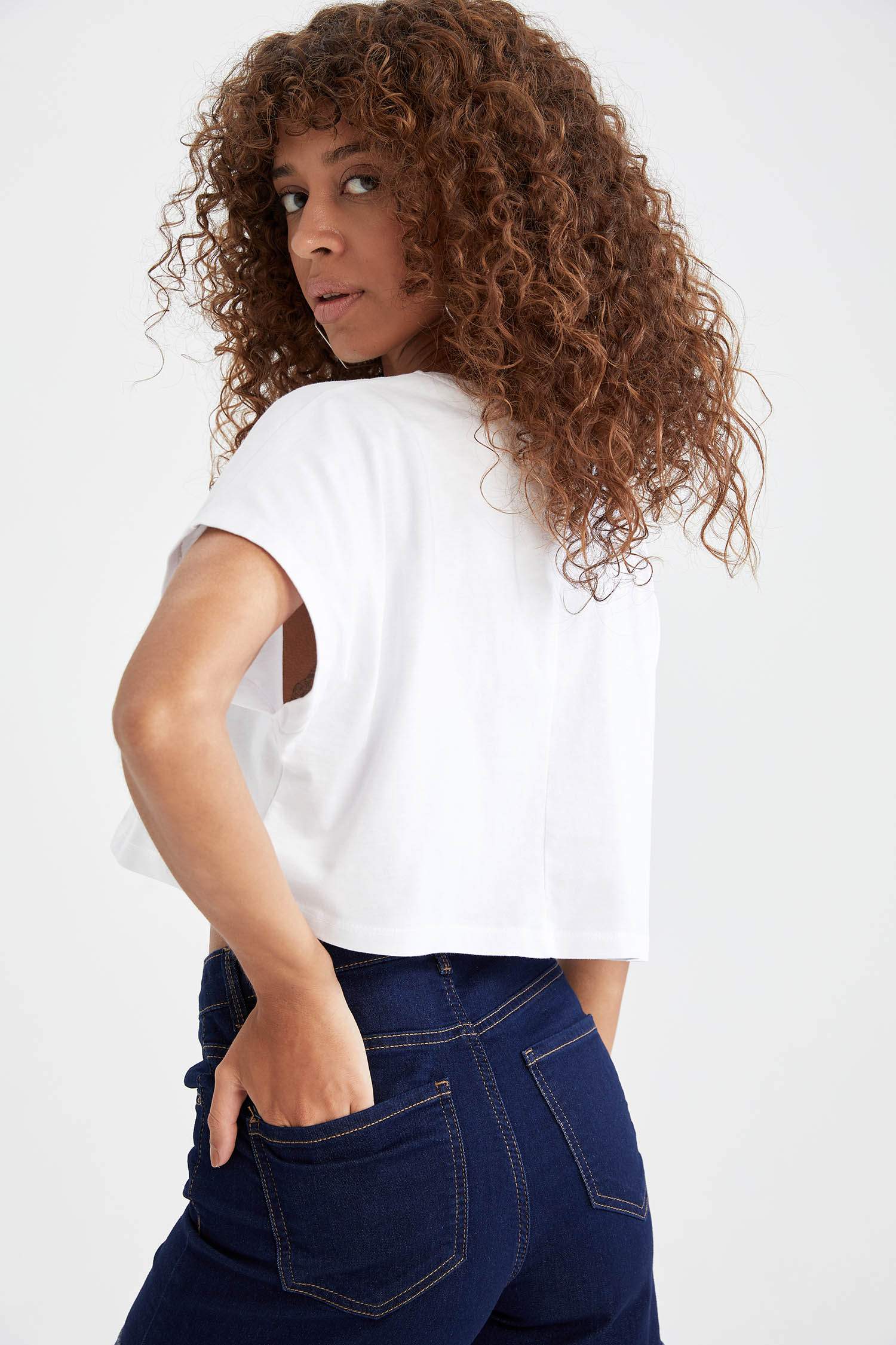 Coool Kolej Baskılı Relax Fit Crop Tişört