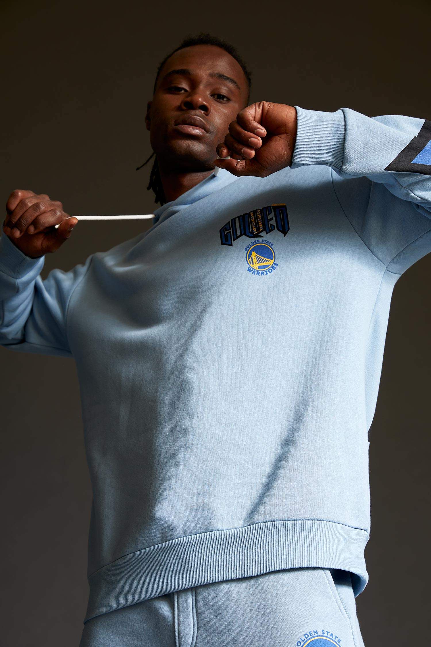 NBA Golden State Warriors Lisanslı Oversize Fit Kapüşonlu Sırt Baskılı Sweatshirt
