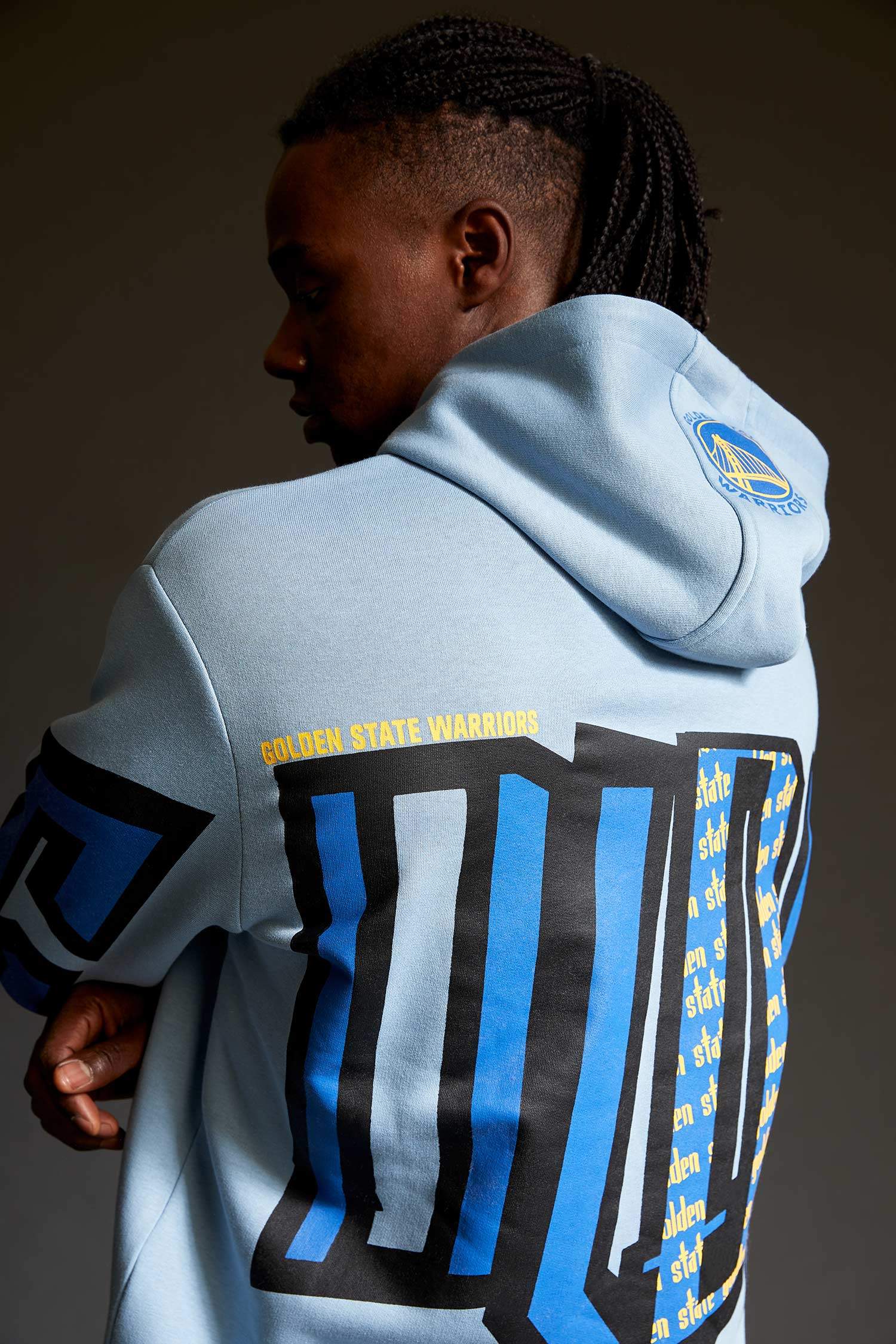 NBA Golden State Warriors Lisanslı Oversize Fit Kapüşonlu Sırt Baskılı Sweatshirt