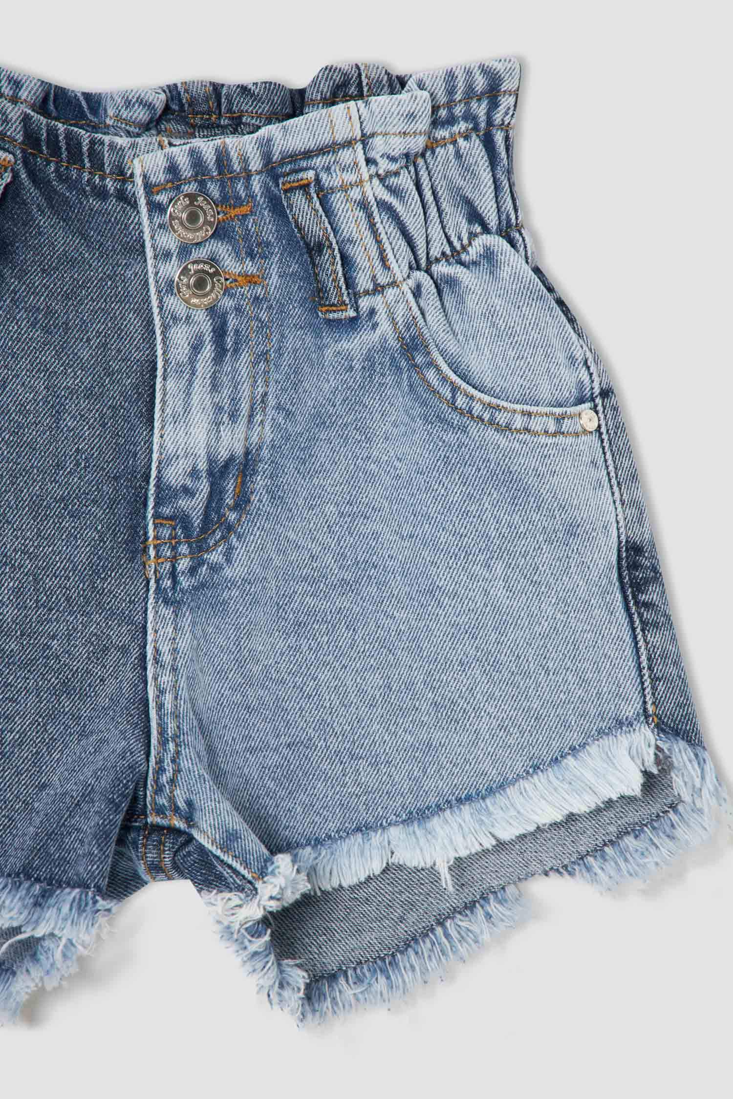 Kız Çocuk Mom Fit Jean Şort