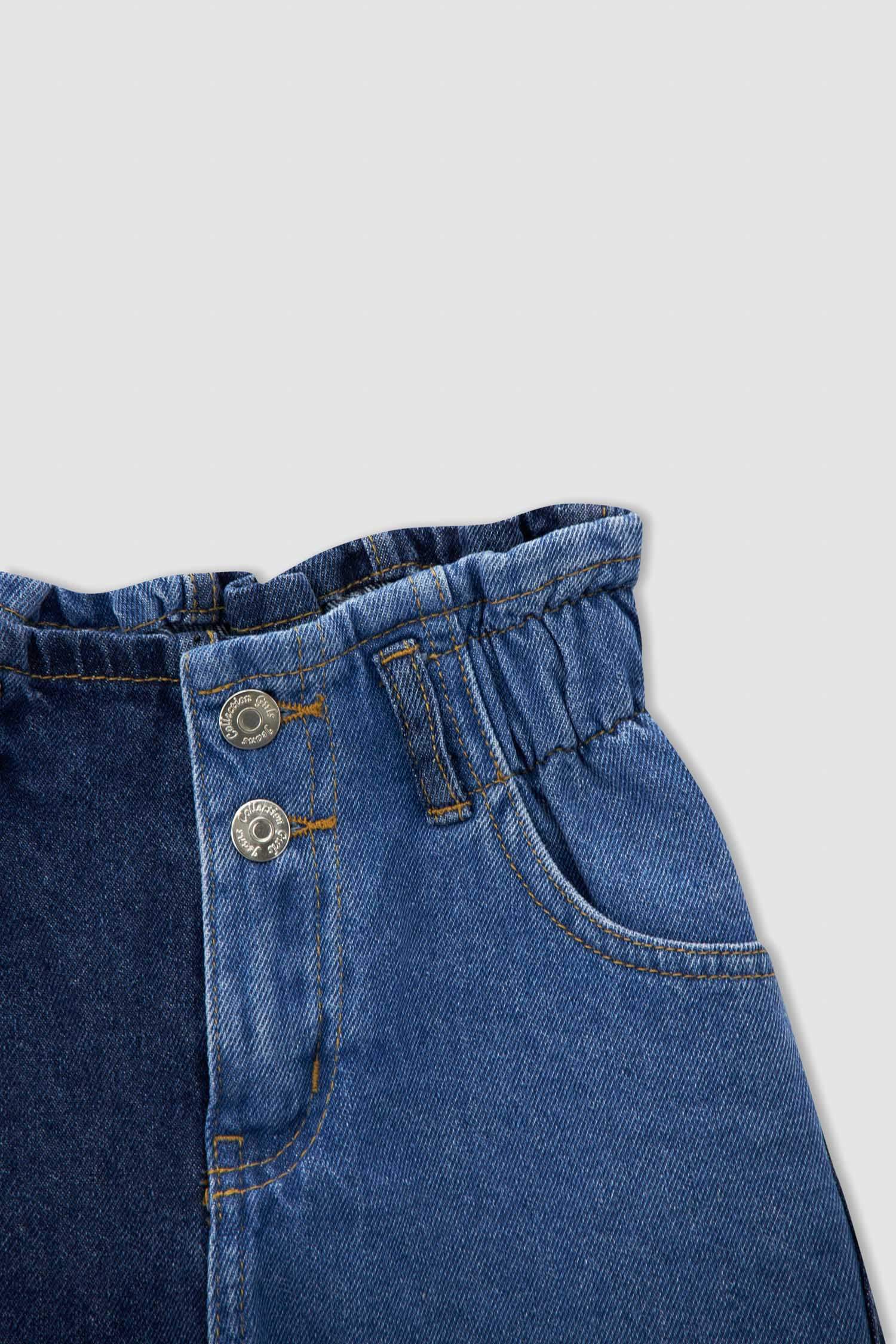 Kız Çocuk Mom Fit Jean Şort