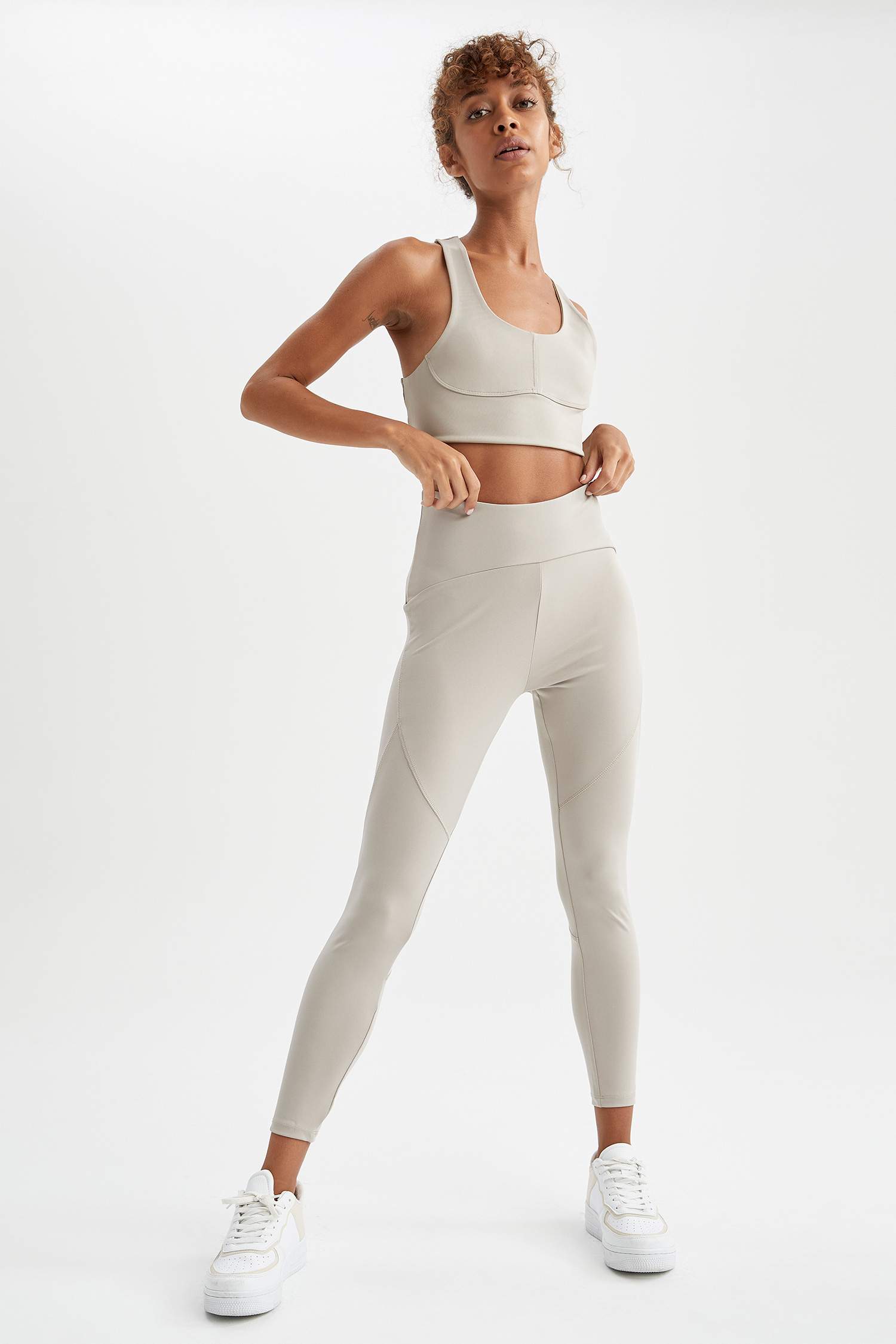 Ekstra Yüksek Bel Slim Fit Crop Boy Spor Tayt