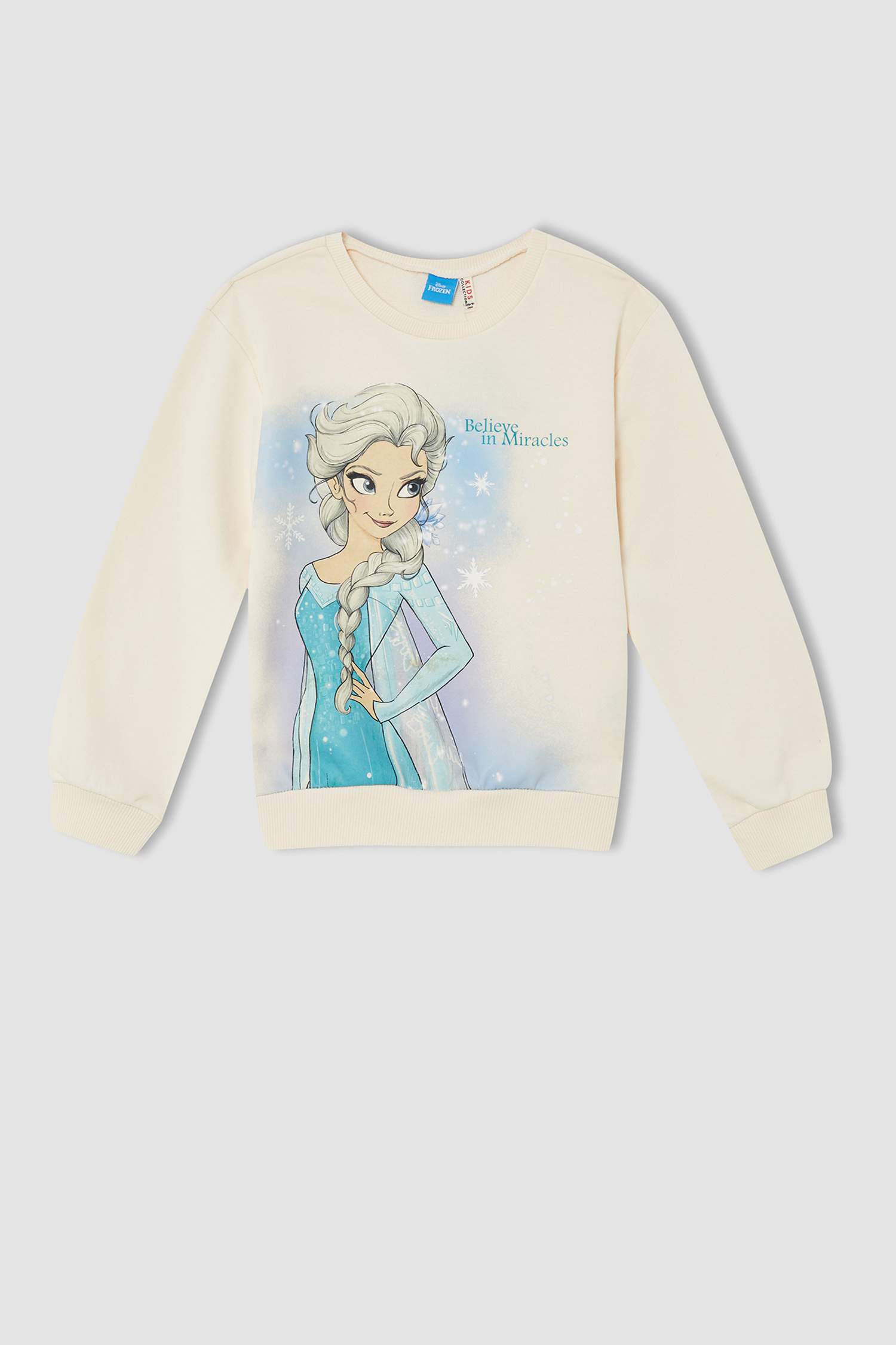 Kız Çocuk Frozen Lisanslı Bisiklet Yaka İçi Yumuşak Tüylü Uzun Kollu 2'li Takım