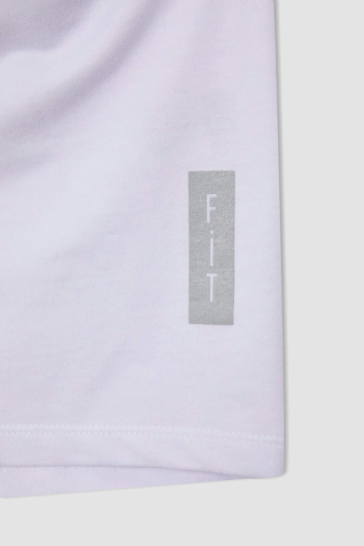 Oversize Fit Bisiklet Yaka Sırt Baskılı Kısa Kollu Tişört