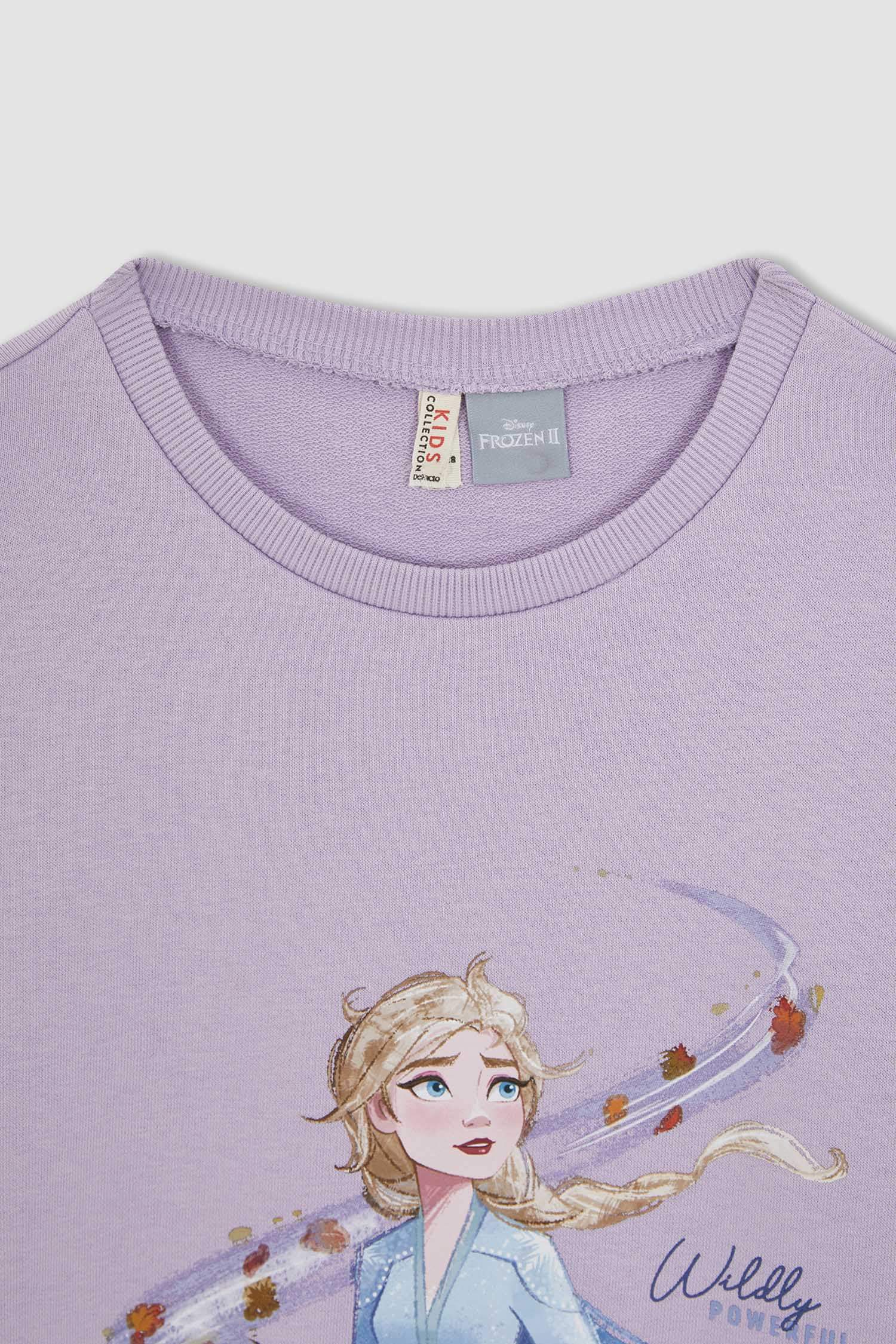 Kız Çocuk Frozen Lisanslı Bisiklet Yaka 2'li Takım
