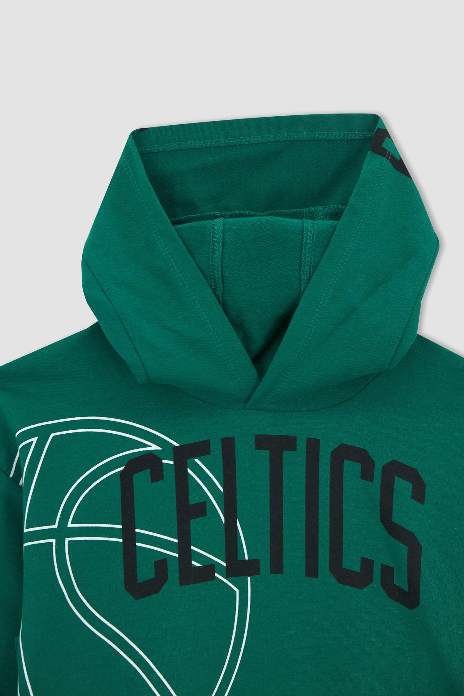 Erkek Çocuk NBA Lisanslı Boston Celtics Lisanslı Regular Fit Kapüşonlu Sweatshirt