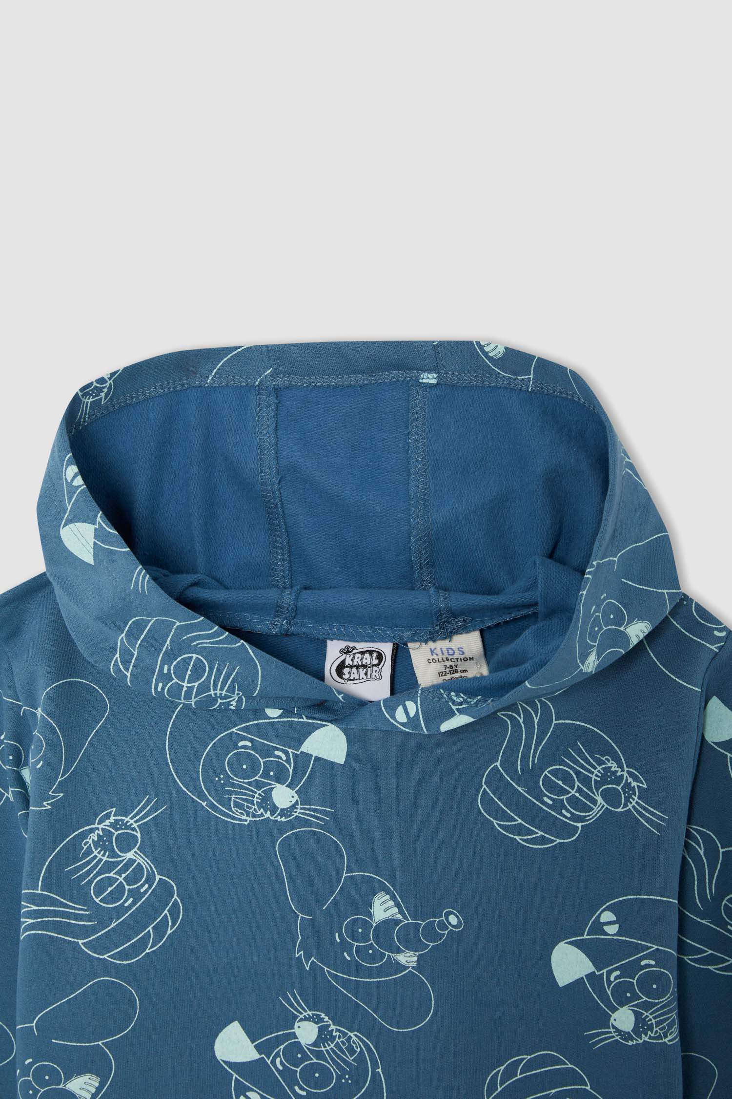 Erkek Çocuk Kral Şakir Lisanslı Regular Fit Lisanslı Kapüşonlu Sweatshirt