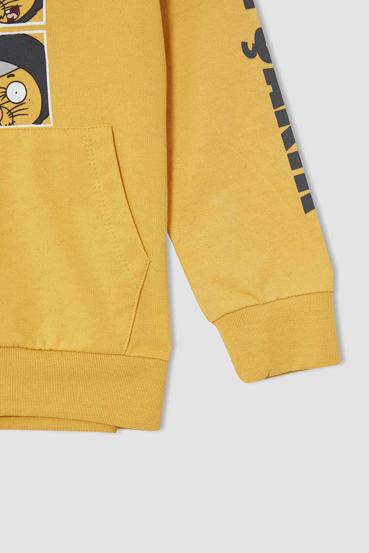 Erkek Çocuk Kral Şakir Lisanslı Regular Fit Kapüşonlu Kanguru Cepli İçi Yumuşak Tüylü Sweatshirt