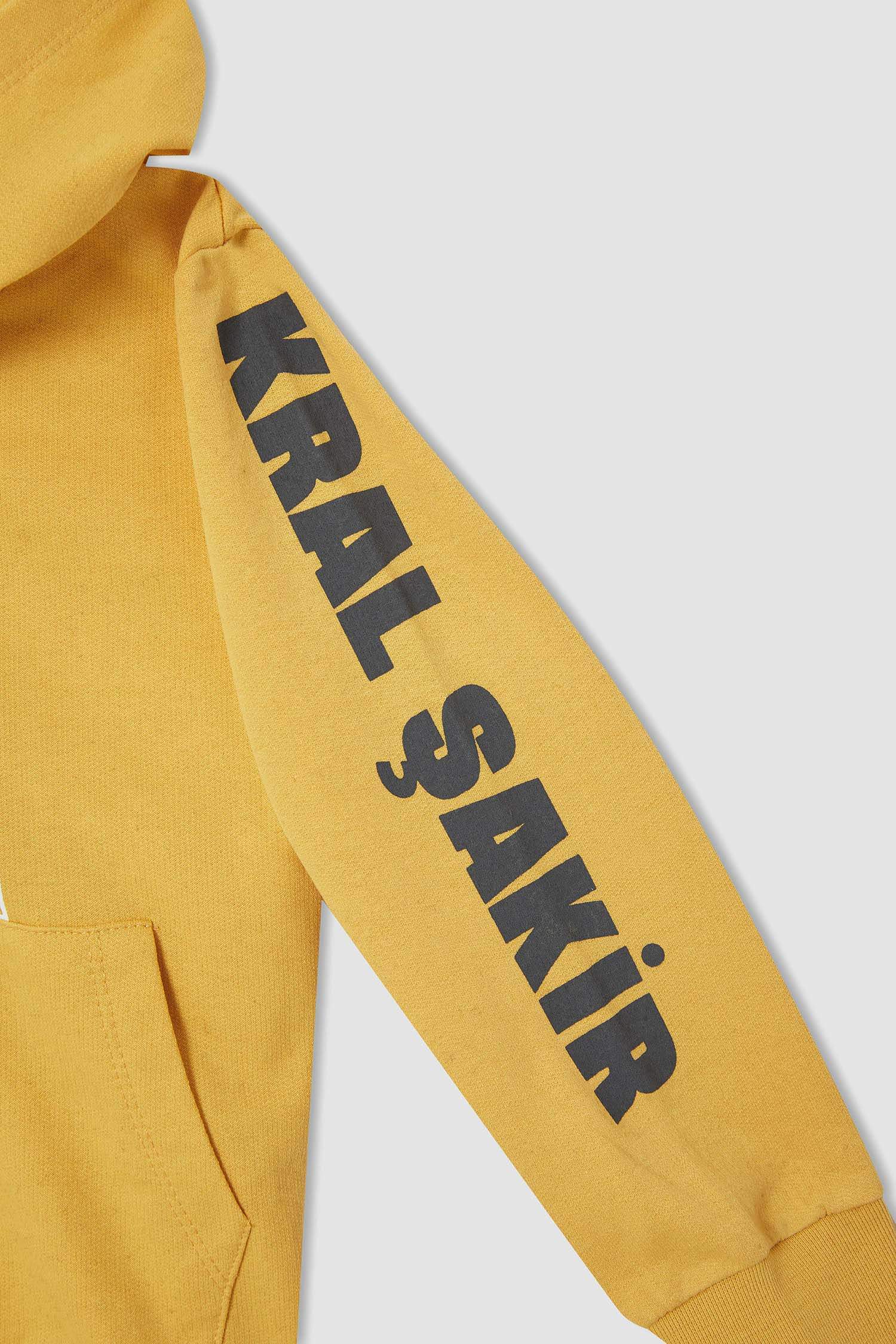 Erkek Çocuk Kral Şakir Lisanslı Regular Fit Kapüşonlu Kanguru Cepli İçi Yumuşak Tüylü Sweatshirt