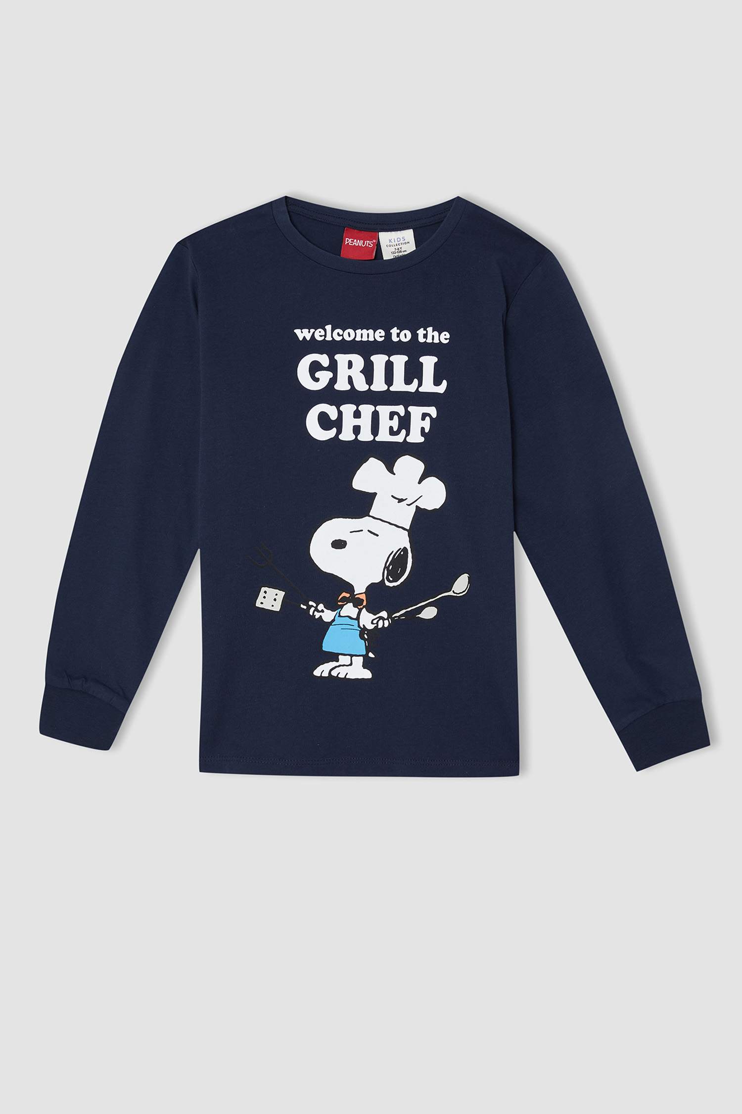Erkek Çocuk Snoopy Lisanslıı Kareli Pamuklu Uzun Kollu Pijama Takımı