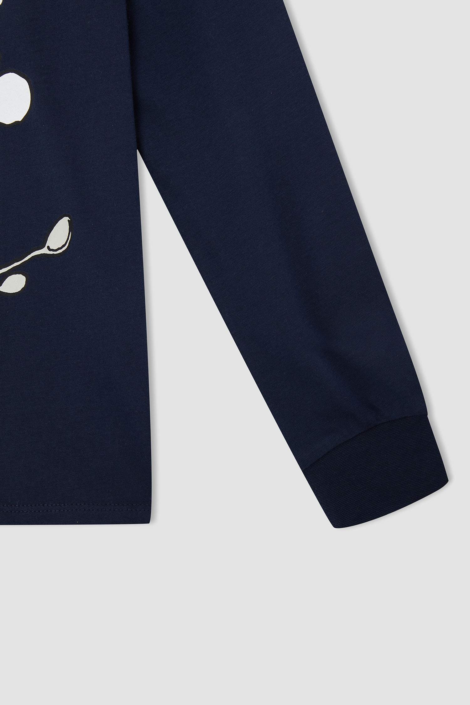Erkek Çocuk Snoopy Lisanslıı Kareli Pamuklu Uzun Kollu Pijama Takımı