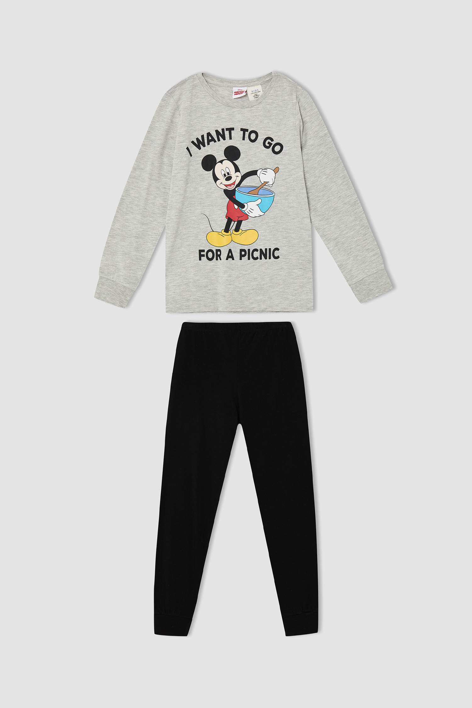 Erkek Çocuk Disney Mickey & Minnie Lisanslı Pamuklu Uzun Kollu Pijama Takımı