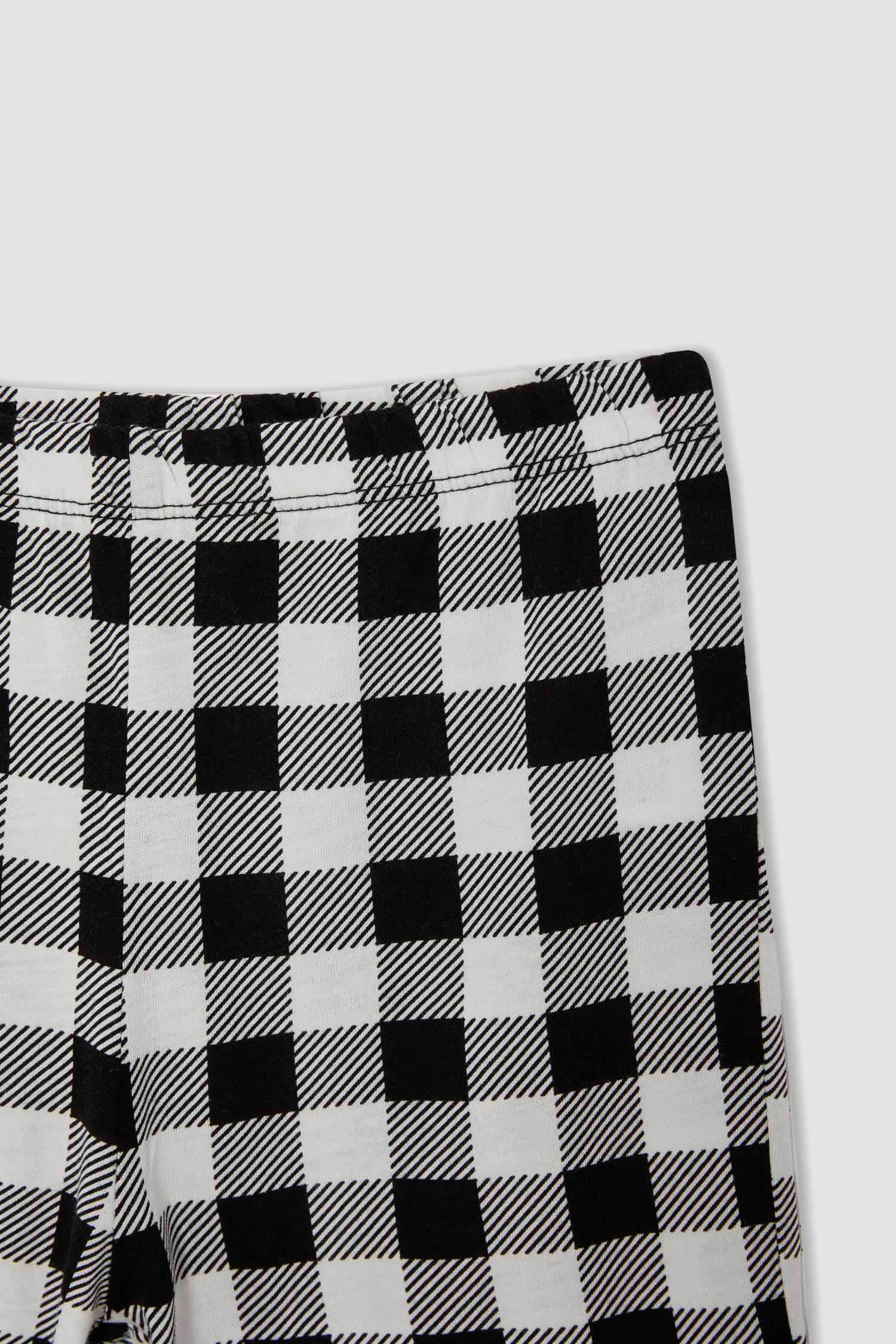 Erkek Çocuk Baskılı Kareli Pamuklu Uzun Kollu Pijama Takım
