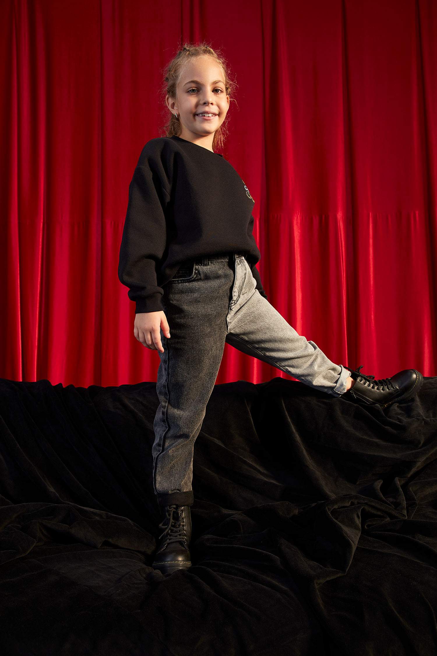 Kız Çocuk Mom Fit Jean Pantolon