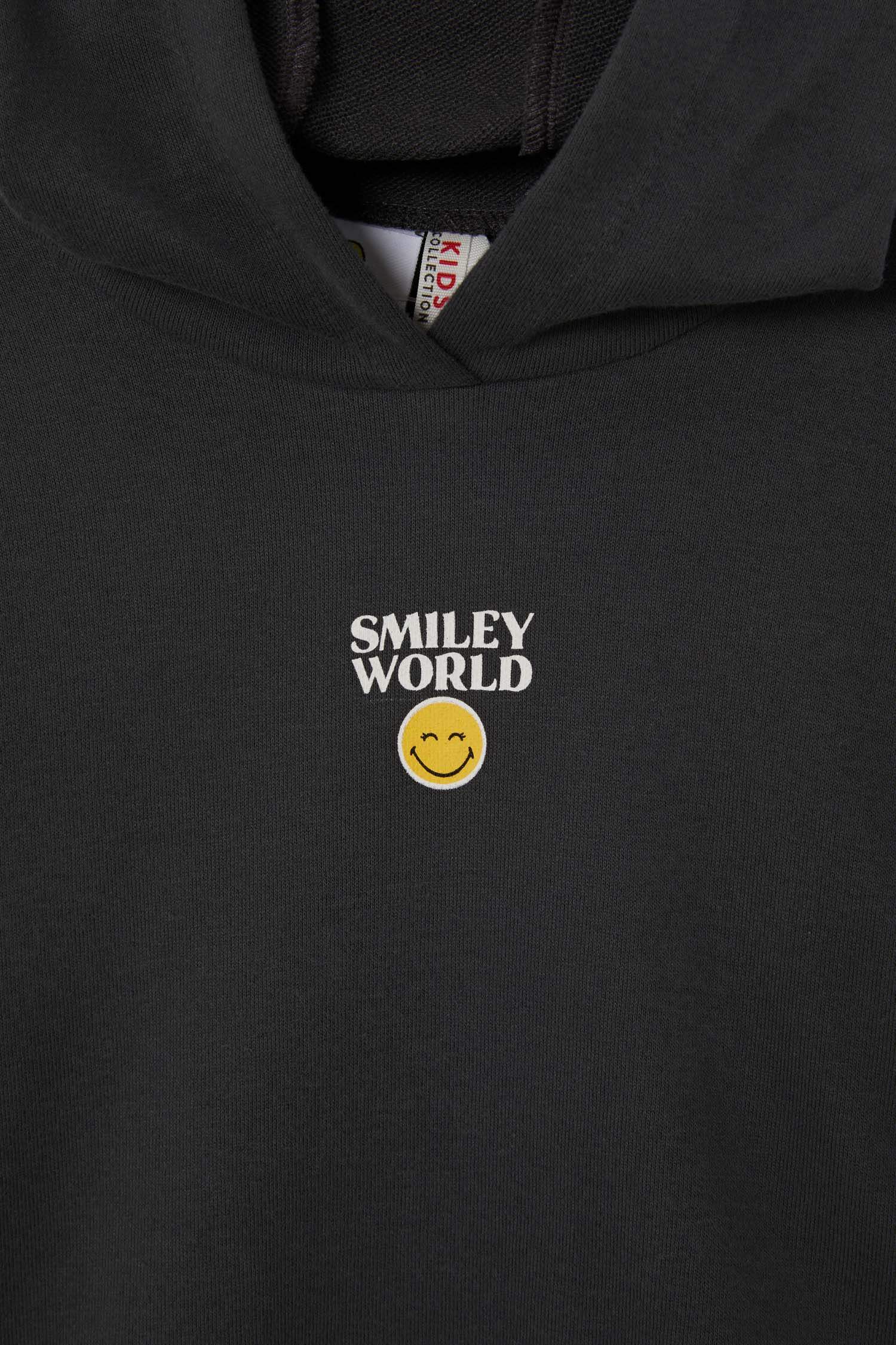 Kız Çocuk SmileyWorld Lisanslı Regular Fit Kapüşonlu Sweatshirt