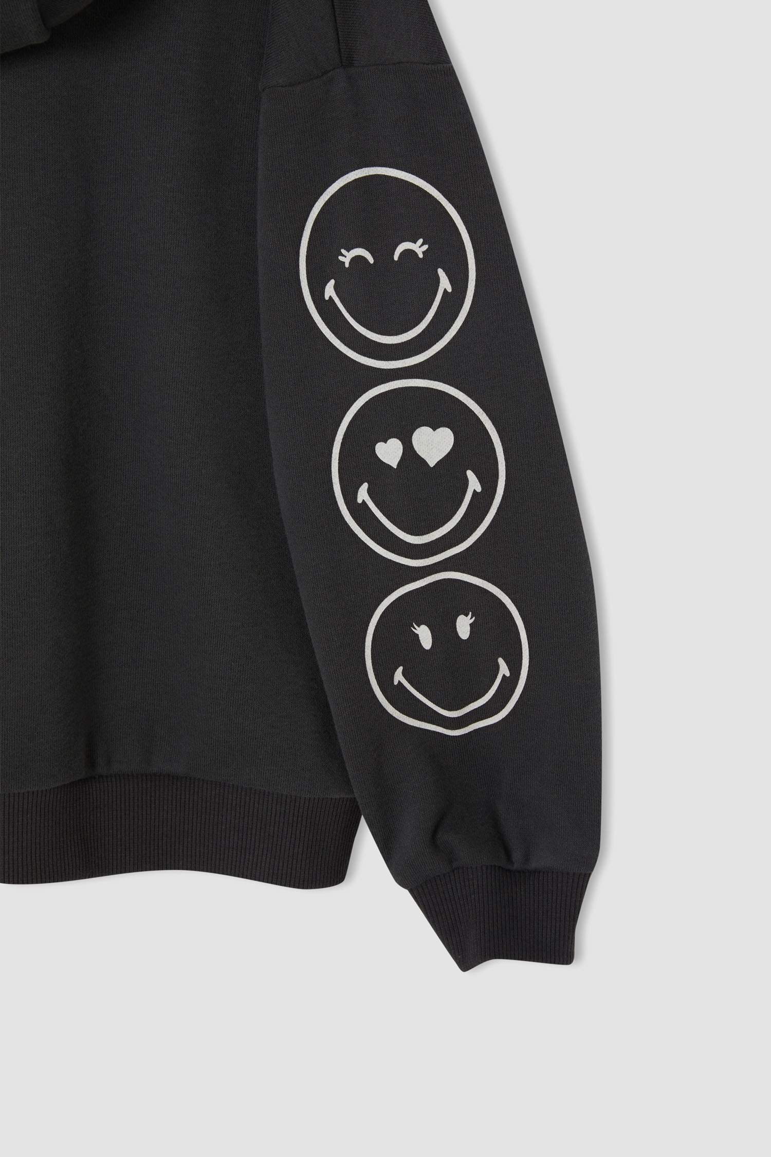 Kız Çocuk SmileyWorld Lisanslı Regular Fit Kapüşonlu Sweatshirt