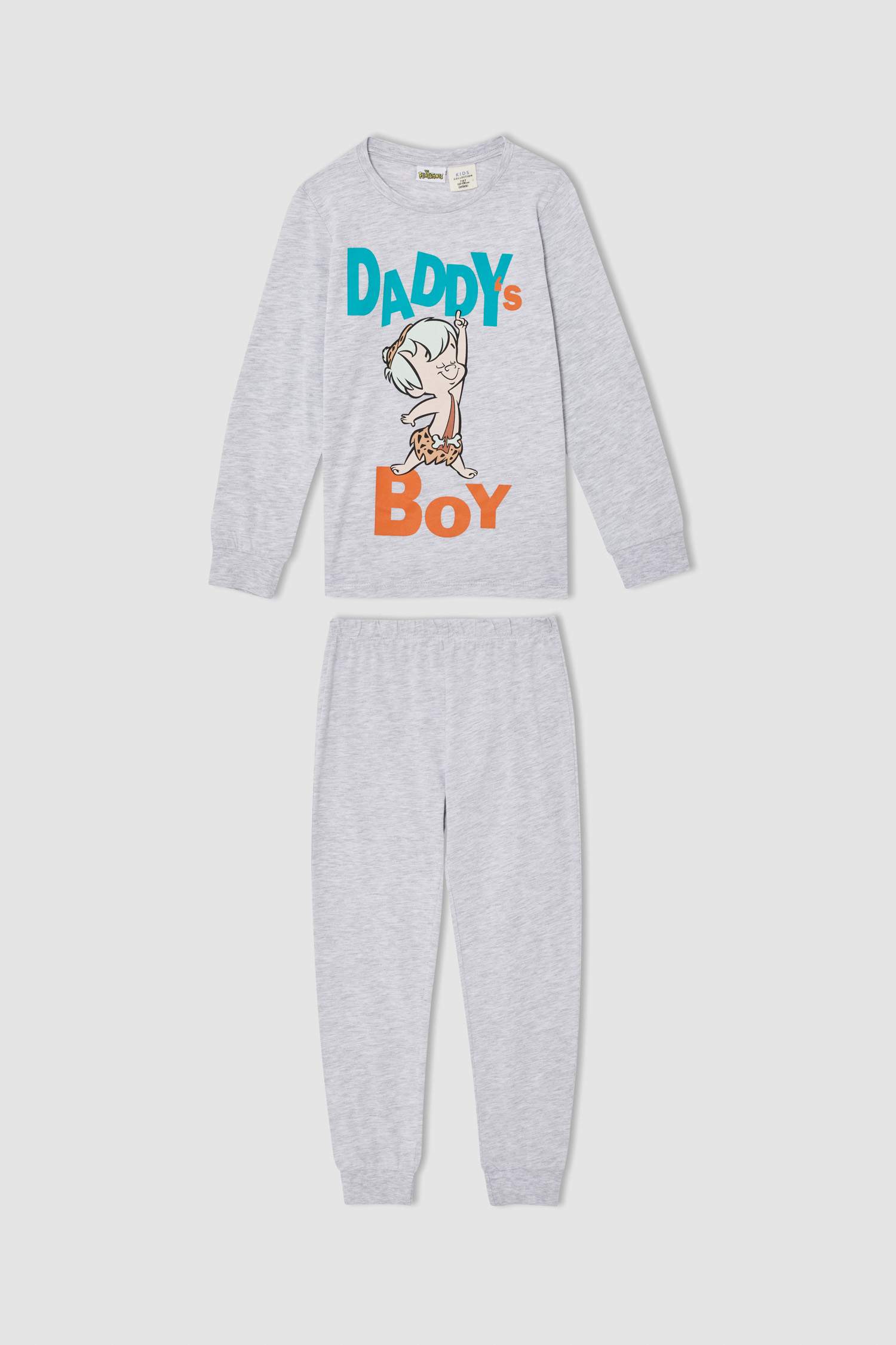 Erkek Çocuk Flinstones Lisanslı Uzun Kollu Pamuklu Pijama Takımı