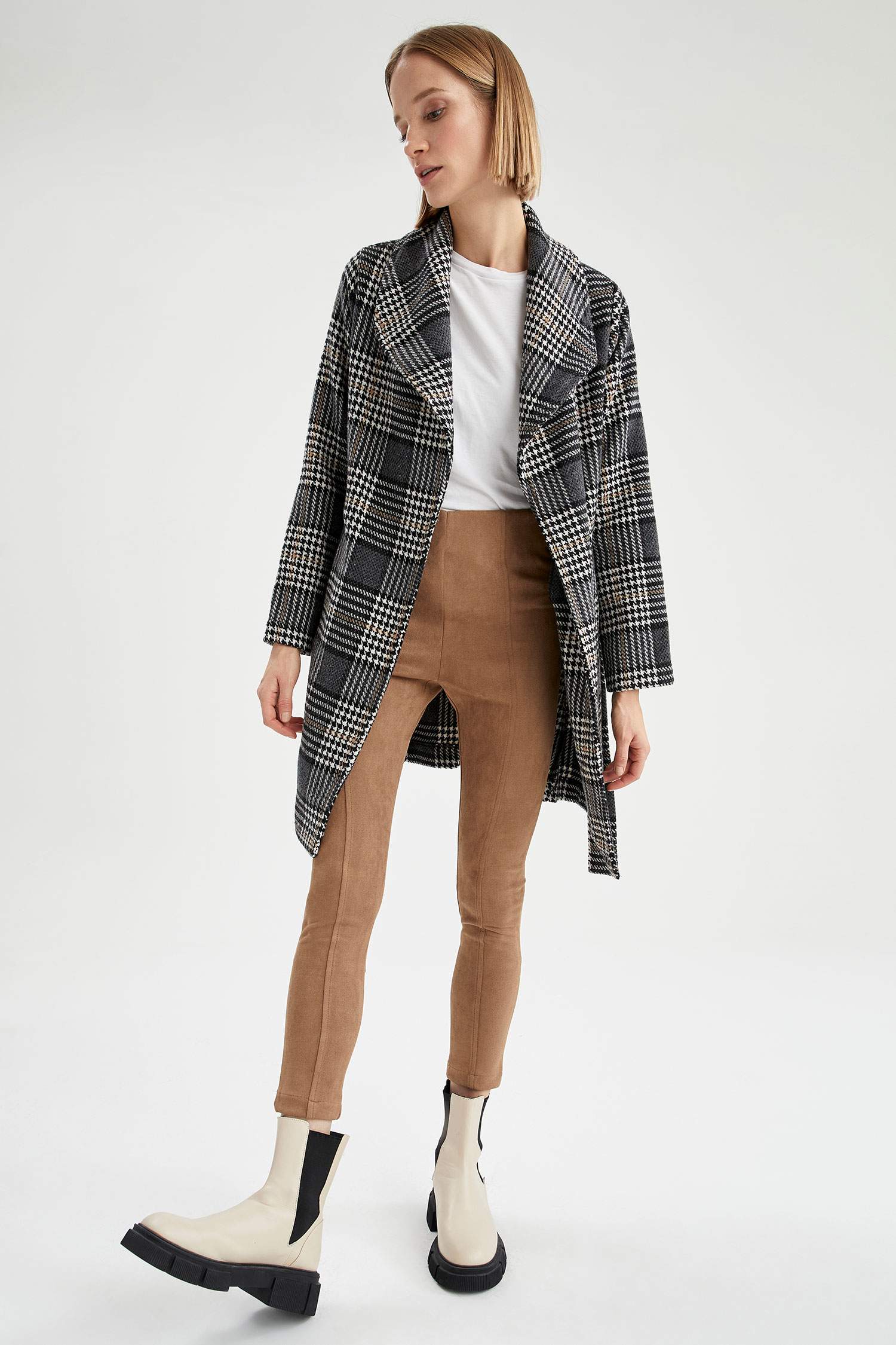 Slim Fit Süet Tayt
