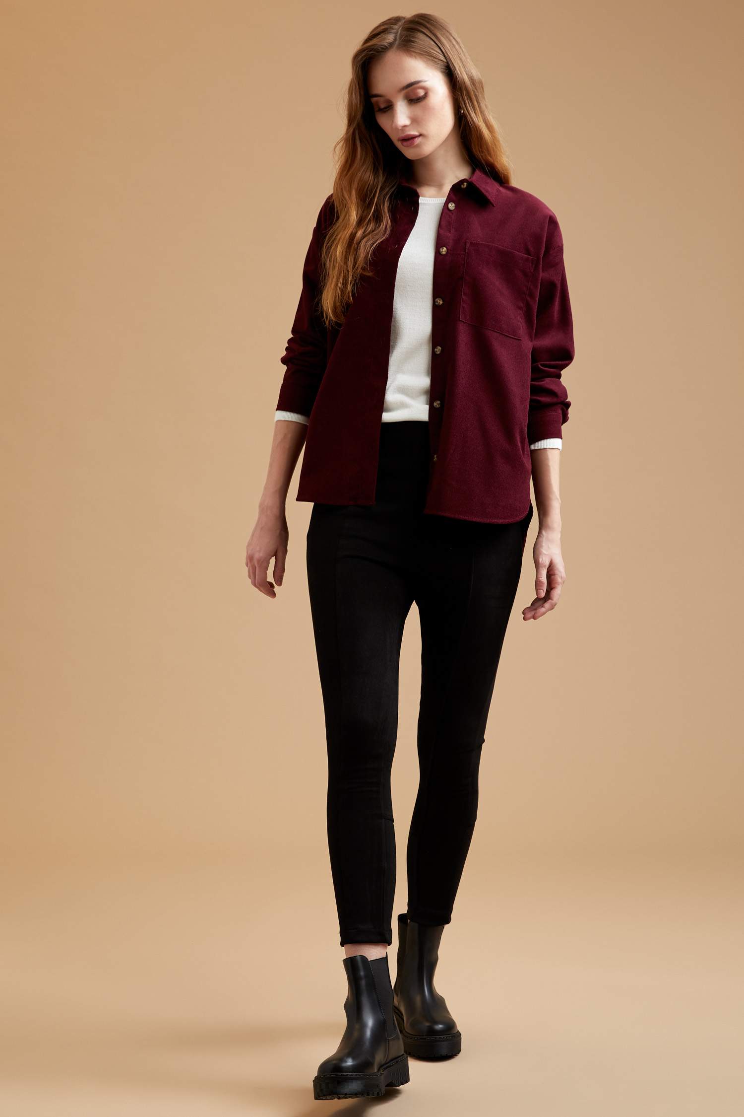 Slim Fit Süet Tayt
