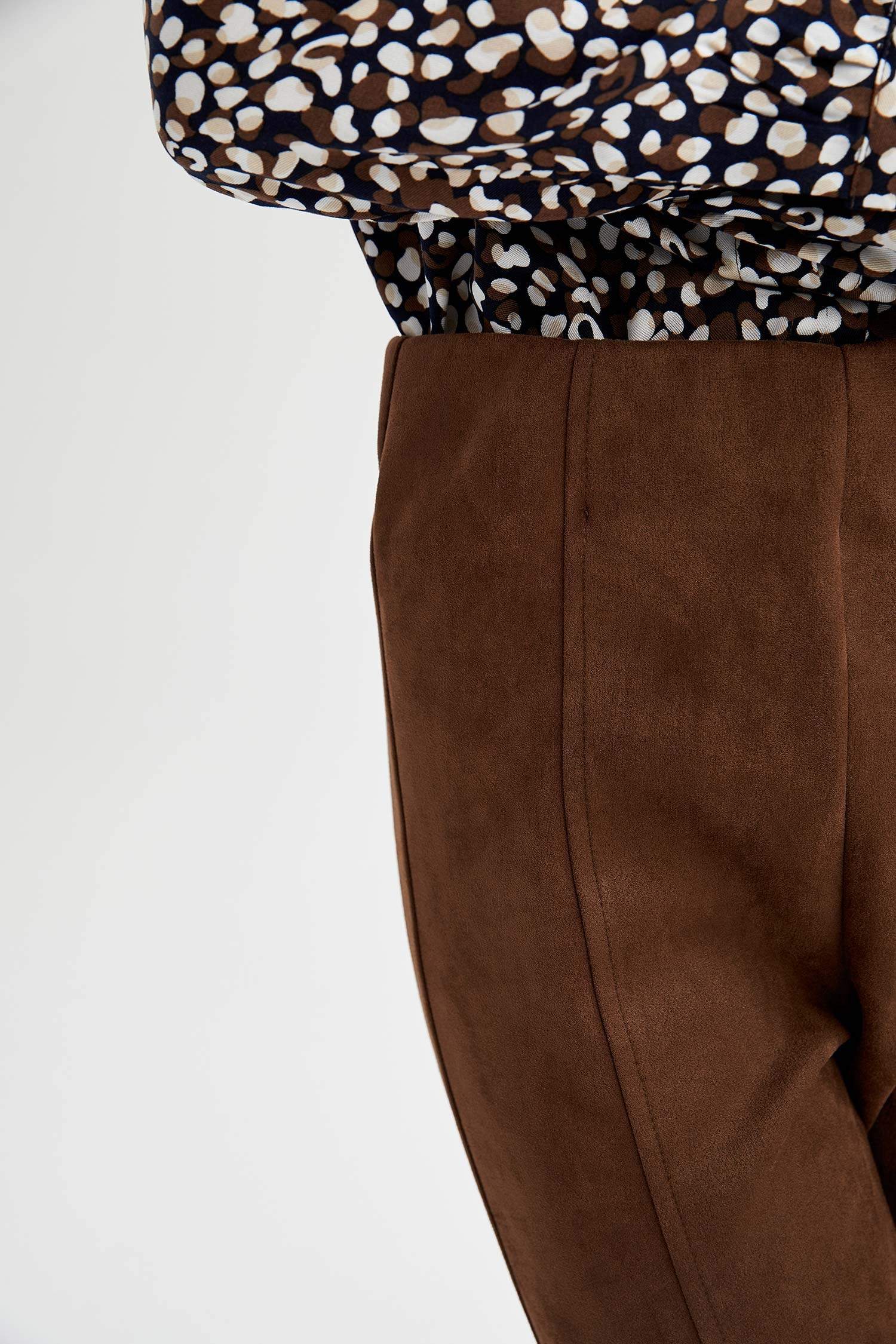 Slim Fit Süet Tayt