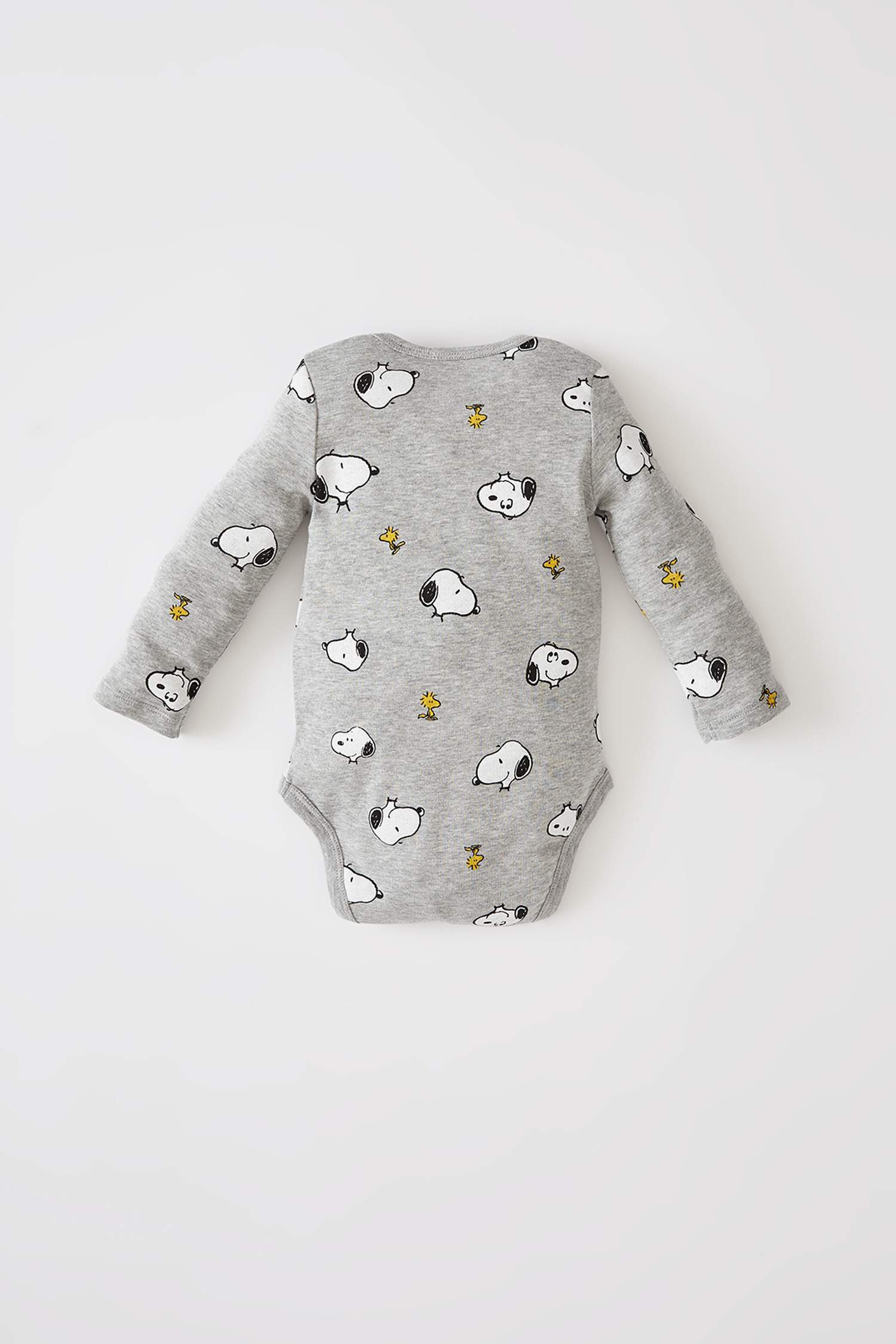 Erkek Bebek Snoopy Lisanslı Uzun Kollu Çıtçıtlı Pamuklu Body