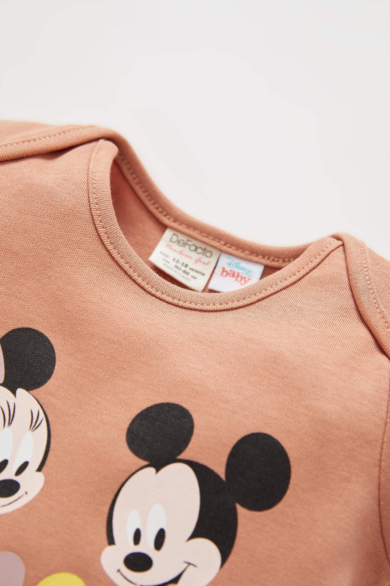 Kız Bebek Minnie Mouse Lisanslı Kısa Kollu Yeni Doğan Pamuklu Çıtçıtlı Body