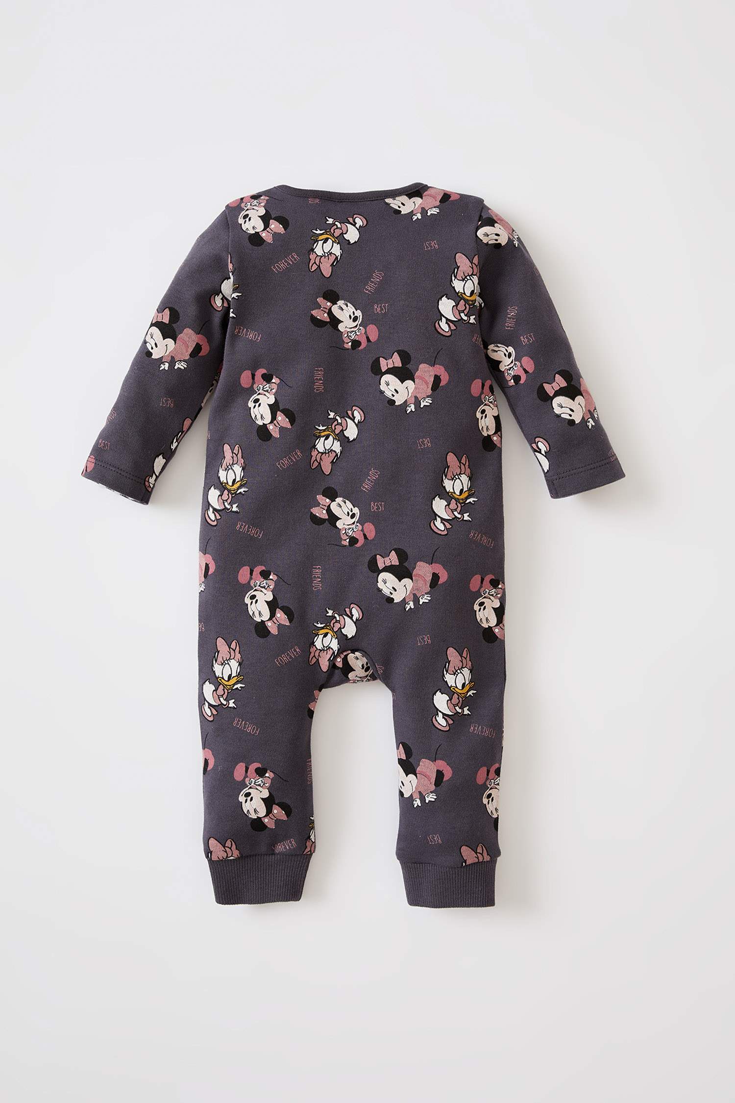 Kız Bebek Minnie Mouse Lisanslı Uzun Kollu Çıtçıtlı Pamuklu Tulum