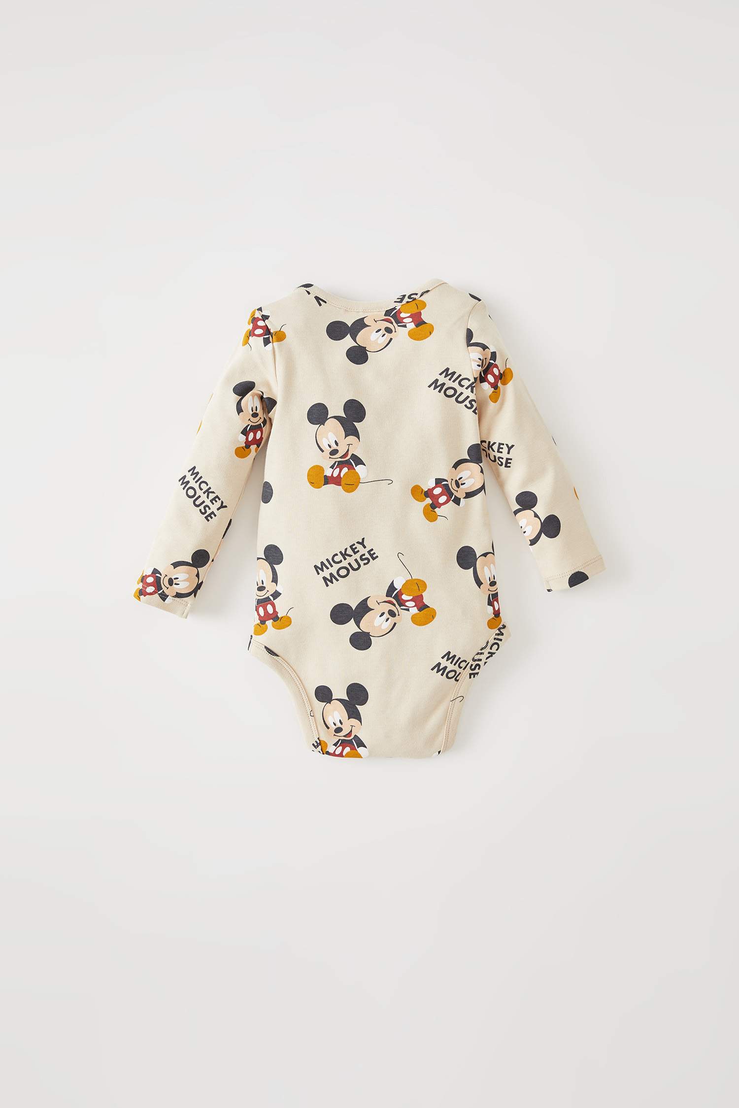 Erkek Bebek Mickey Mouse Lisanslı Uzun Kollu Çıtçıtlı Pamuklu Body