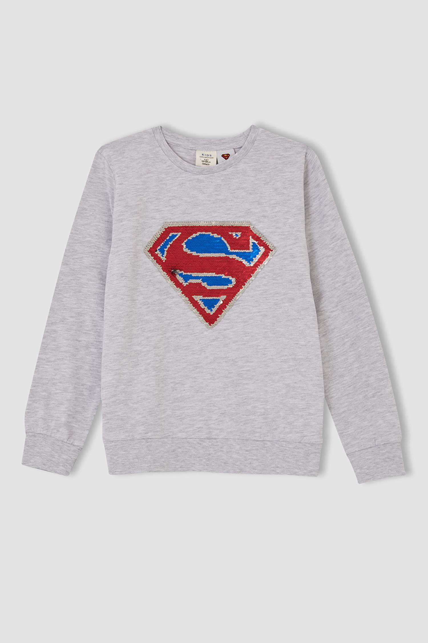 Erkek Çocuk Süperman Lisanslı Bisiklet Yaka Sweatshirt