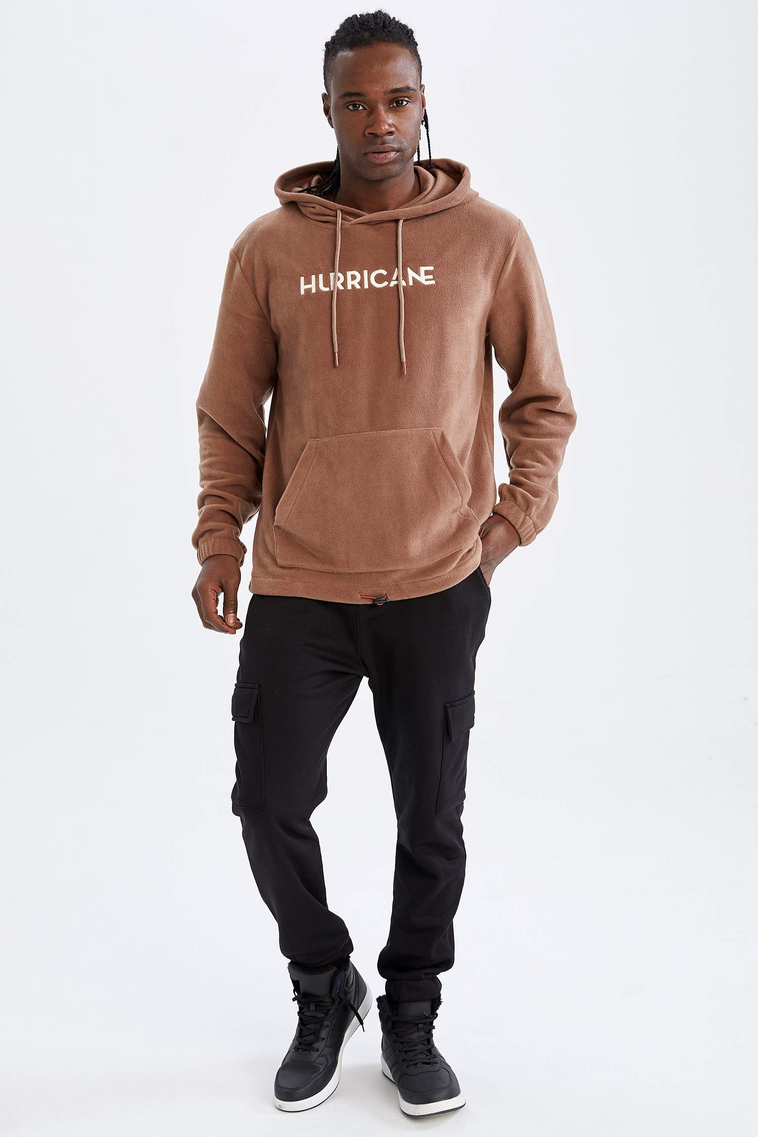 Defacto Fit Standart Fit Kapüşonlu Isı Yalıtımlı Warmtech Uzun Kollu Polar Sweatshirt