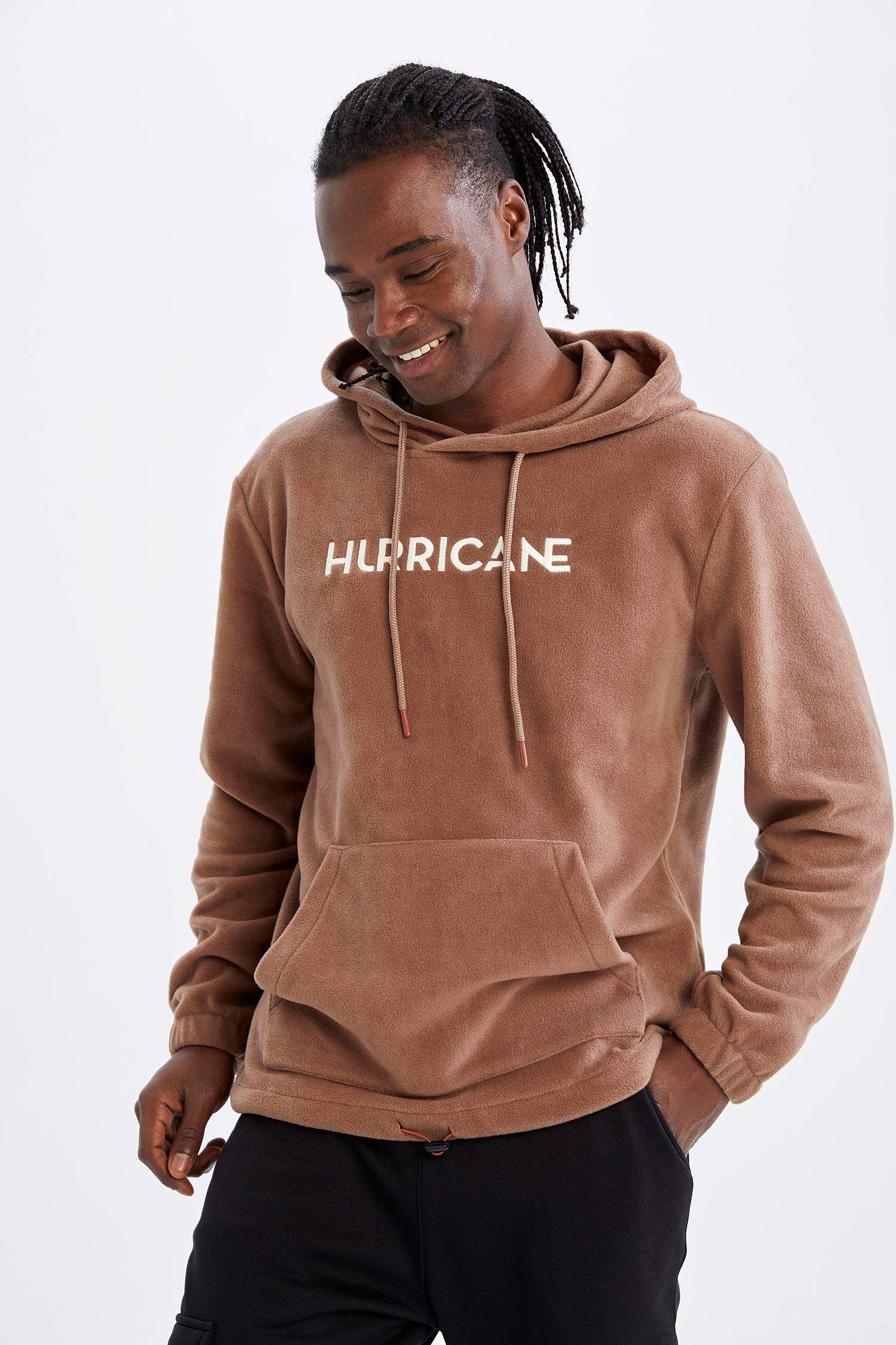 Defacto Fit Standart Fit Kapüşonlu Isı Yalıtımlı Warmtech Uzun Kollu Polar Sweatshirt