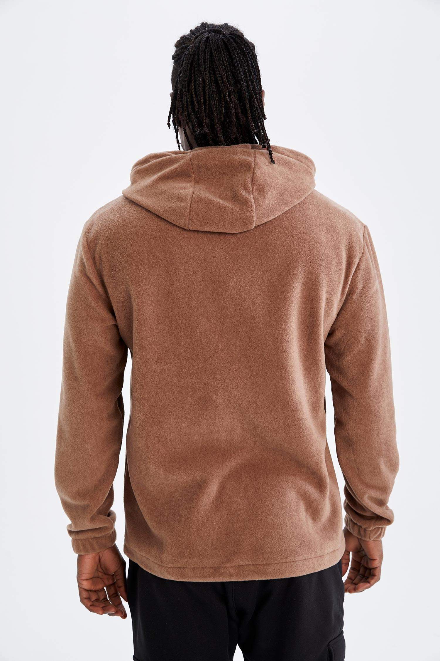 Defacto Fit Standart Fit Kapüşonlu Isı Yalıtımlı Warmtech Uzun Kollu Polar Sweatshirt