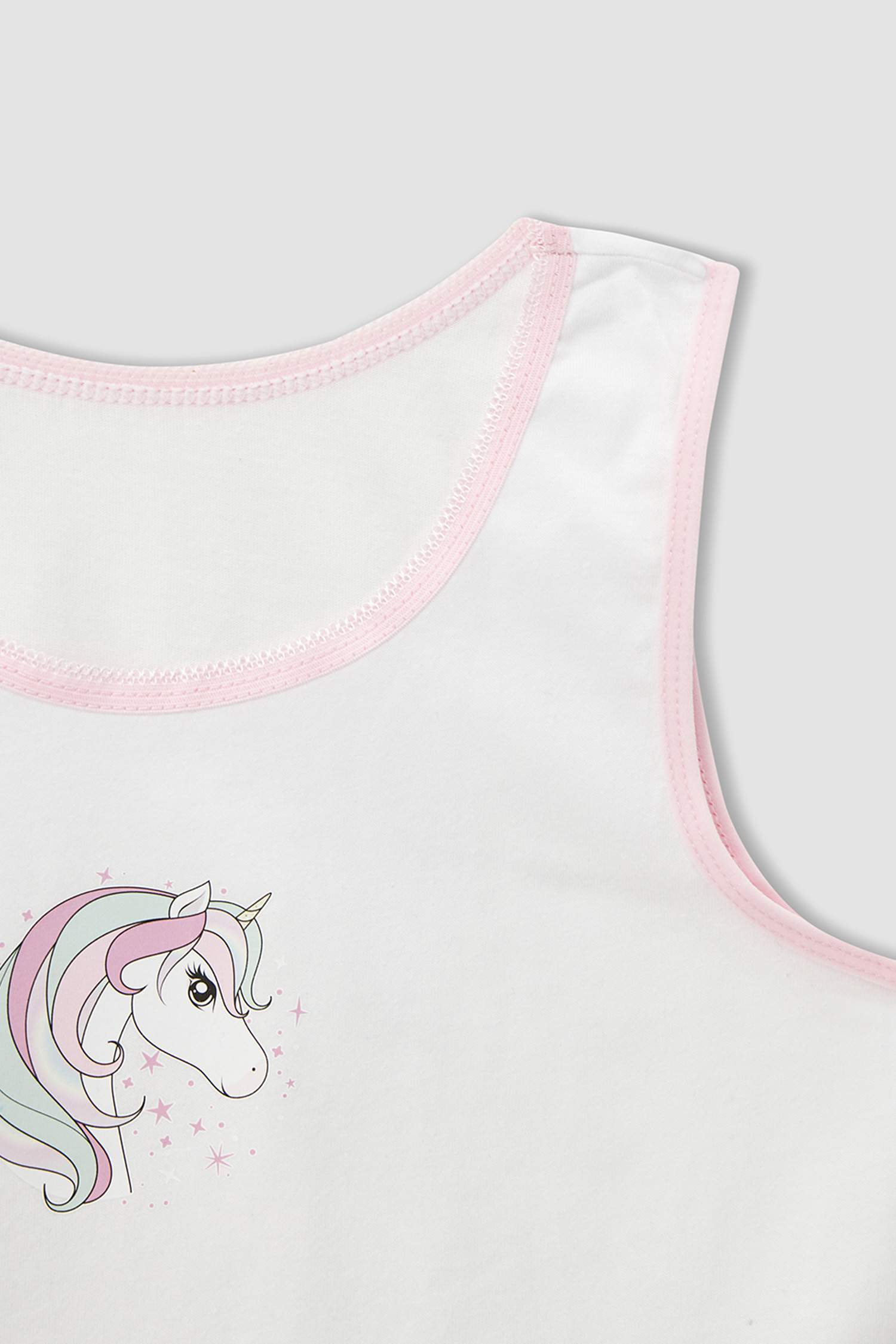 Kız Çocuk Unicorn Baskılı Kolsuz 2'li Atlet