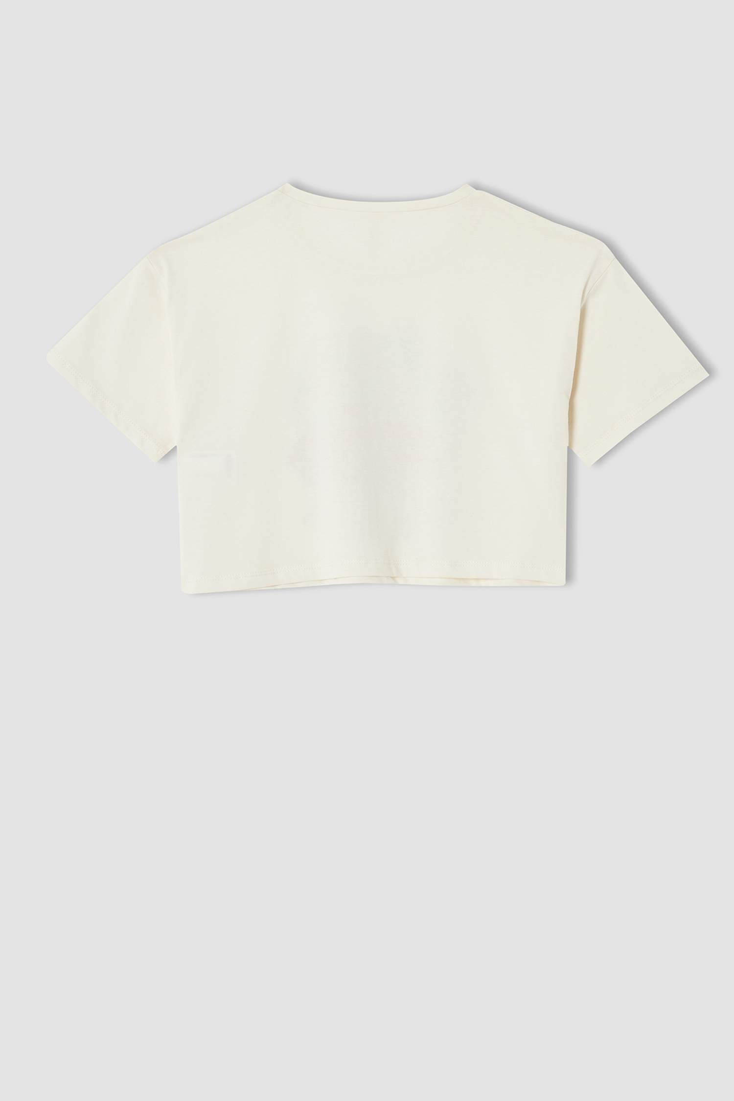 Kız Çocuk Baskılı Kısa Kollu Crop Tişört
