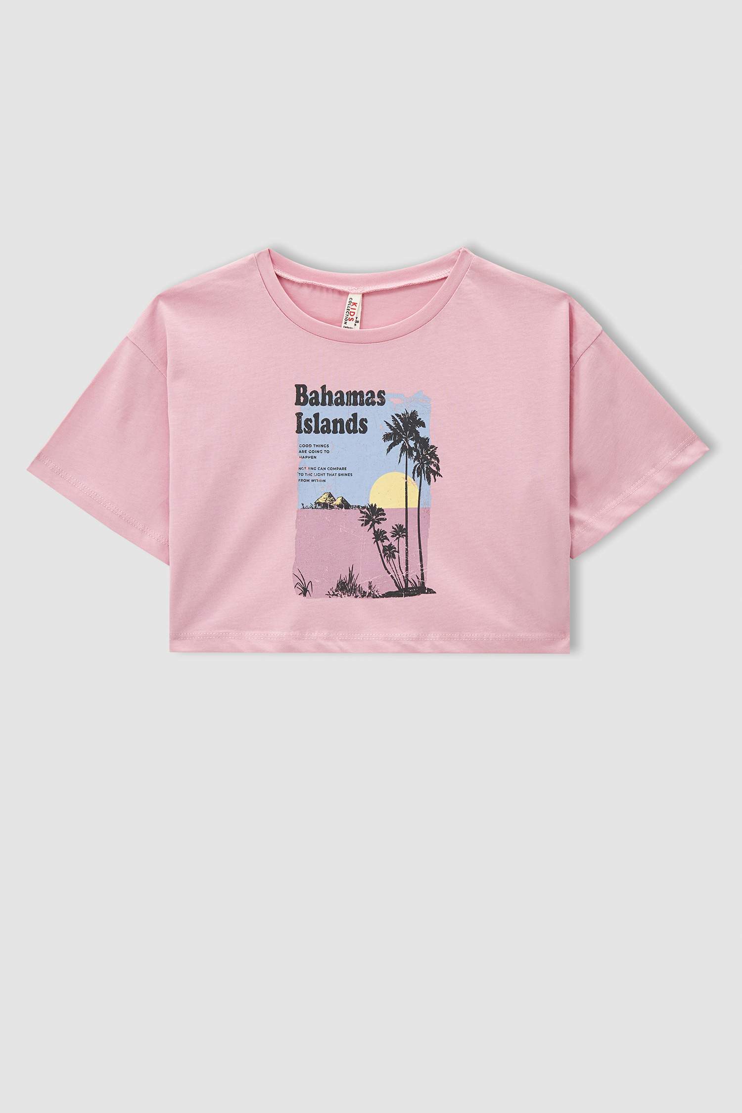 Kız Çocuk Relax Fit Crop Kısa Kollu Tişört