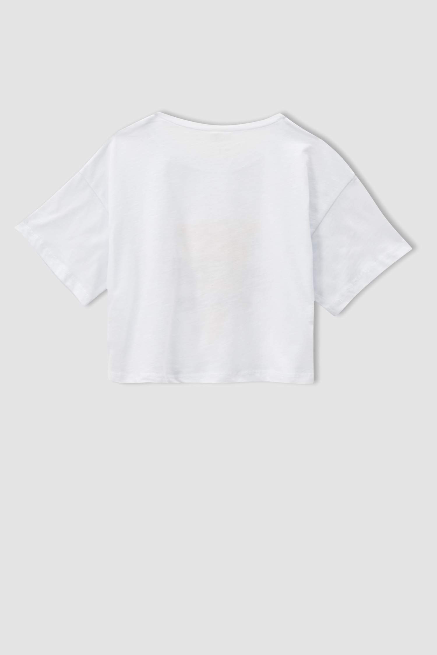 Kız Çocuk Baskılı Kısa Kollu Crop Tişört