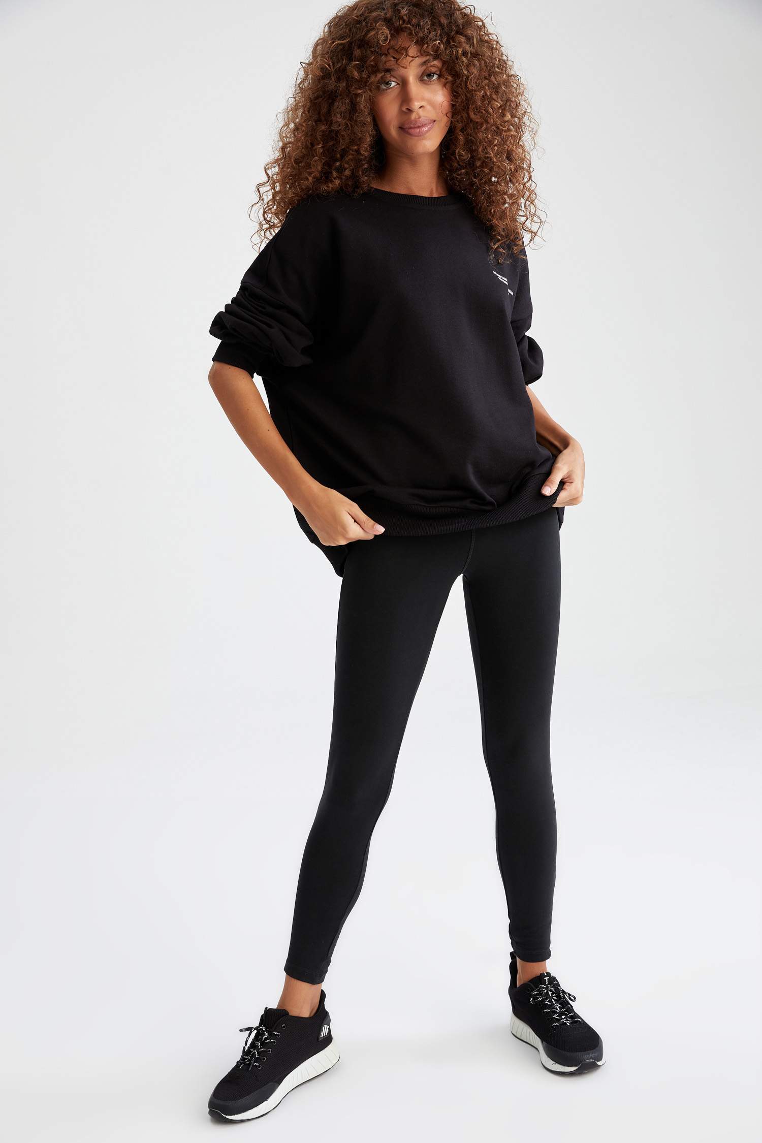 Baskılı Bisiklet Yaka Regular Fit Sweatshirt