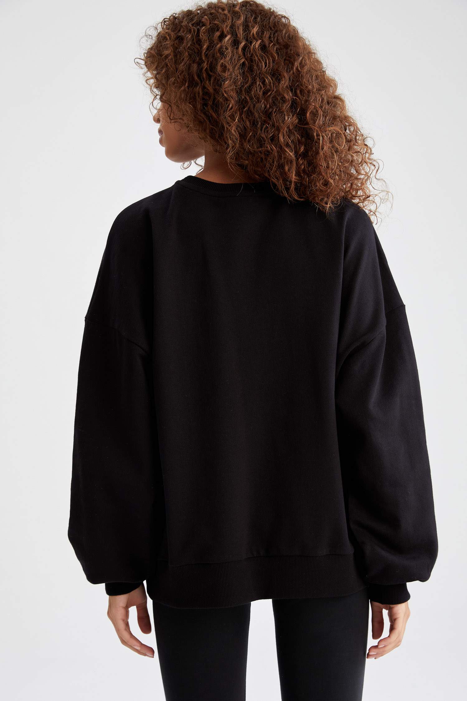 Baskılı Bisiklet Yaka Regular Fit Sweatshirt