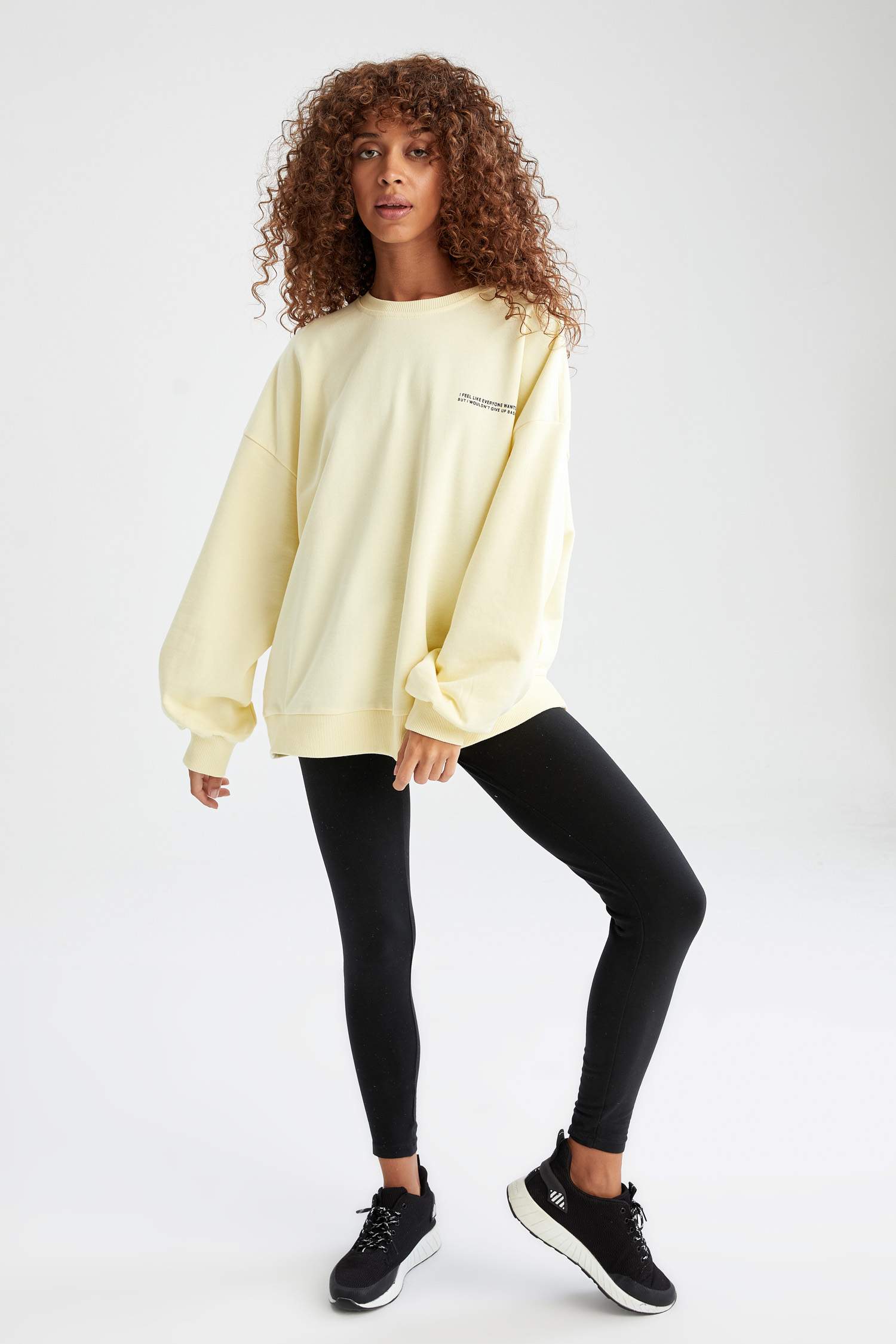 Baskılı Bisiklet Yaka Regular Fit Sweatshirt