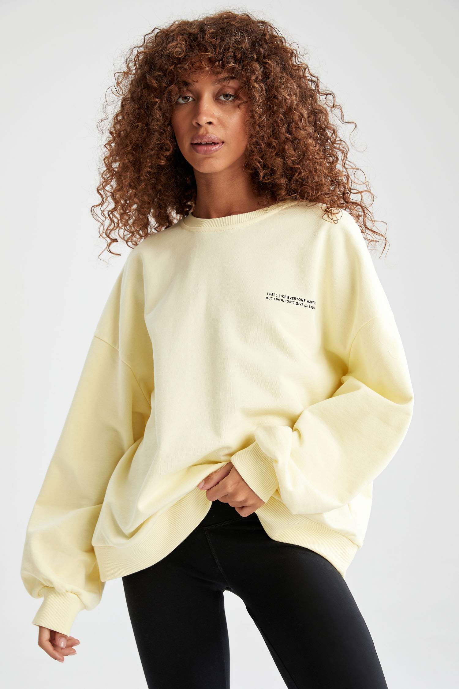 Baskılı Bisiklet Yaka Regular Fit Sweatshirt